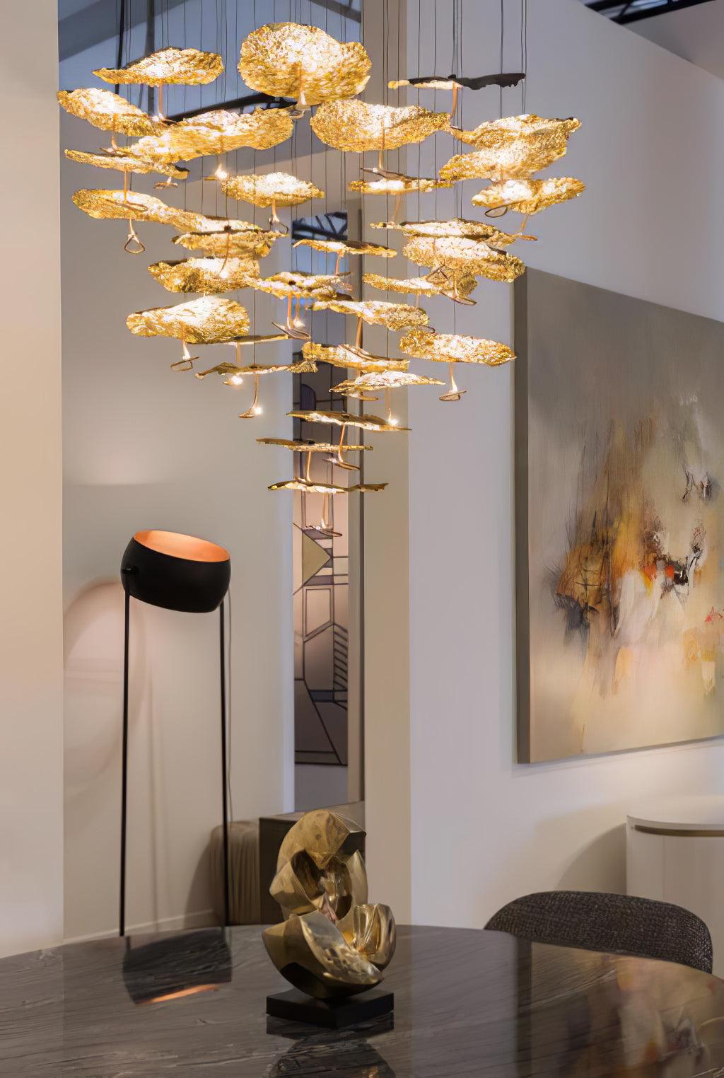 Aureate Cloud Brass Cluster Chandelier-Neutral Decor