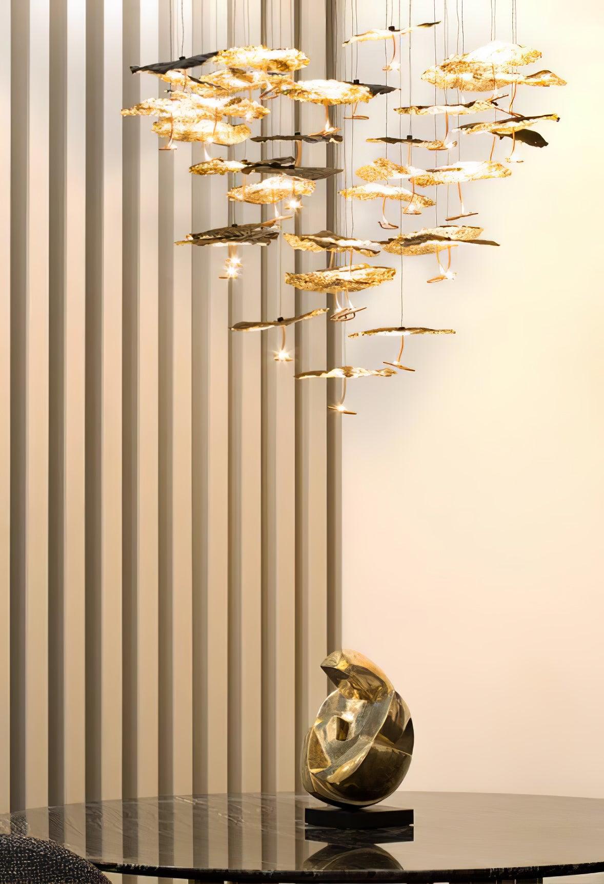 Aureate Cloud Brass Cluster Chandelier-Neutral Decor