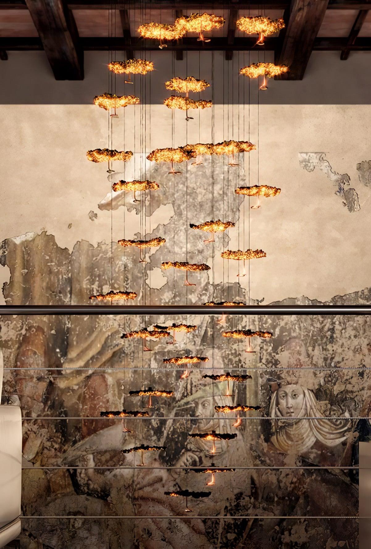Aureate Cloud Brass Cluster Chandelier-Neutral Decor