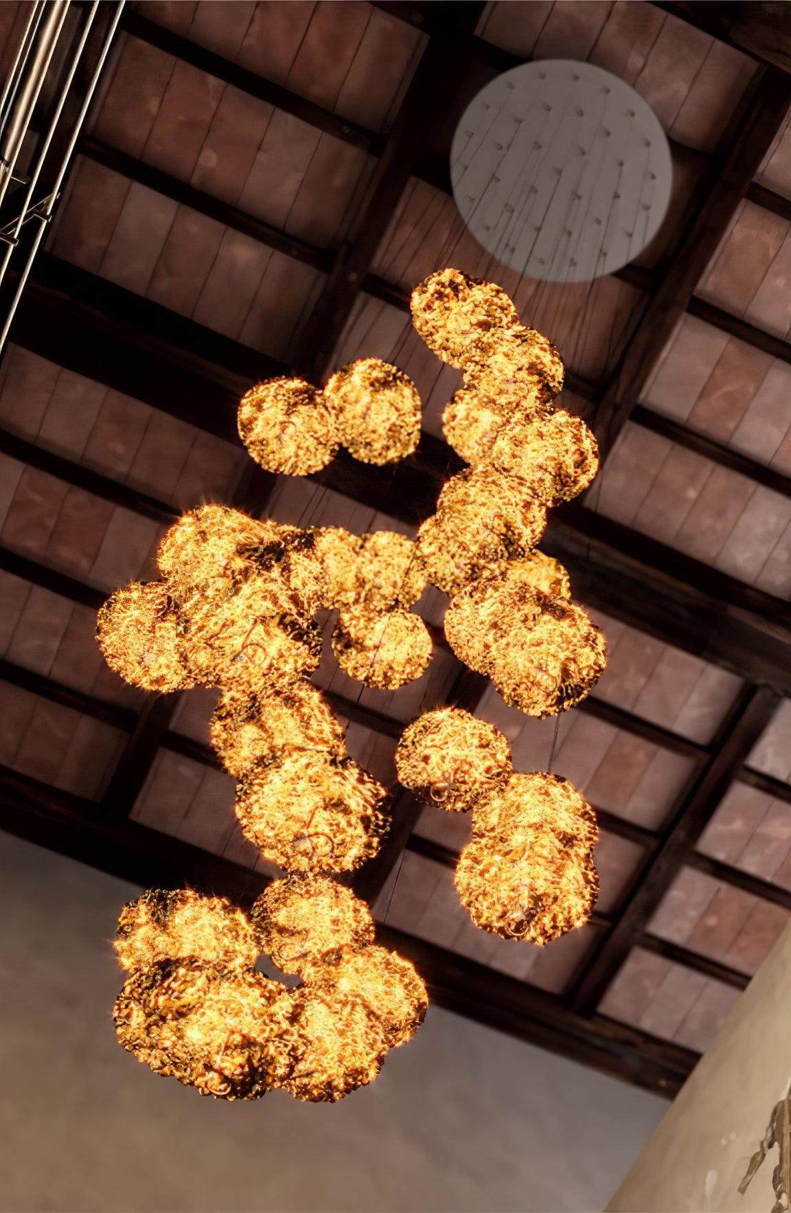 Aureate Cloud Brass Cluster Chandelier-Neutral Decor
