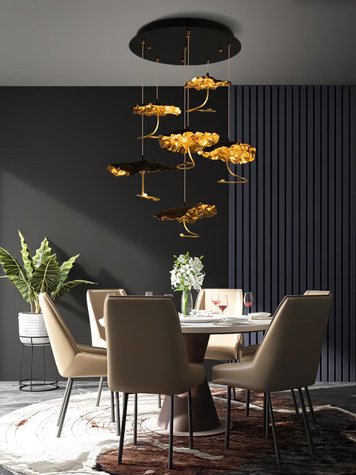 Aureate Cloud Brass Cluster Chandelier-Neutral Decor