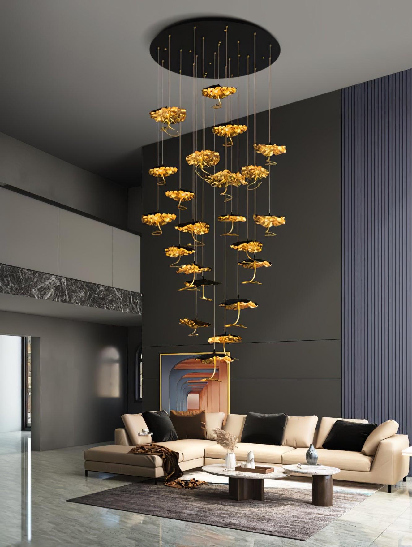 Aureate Cloud Brass Cluster Chandelier-Neutral Decor