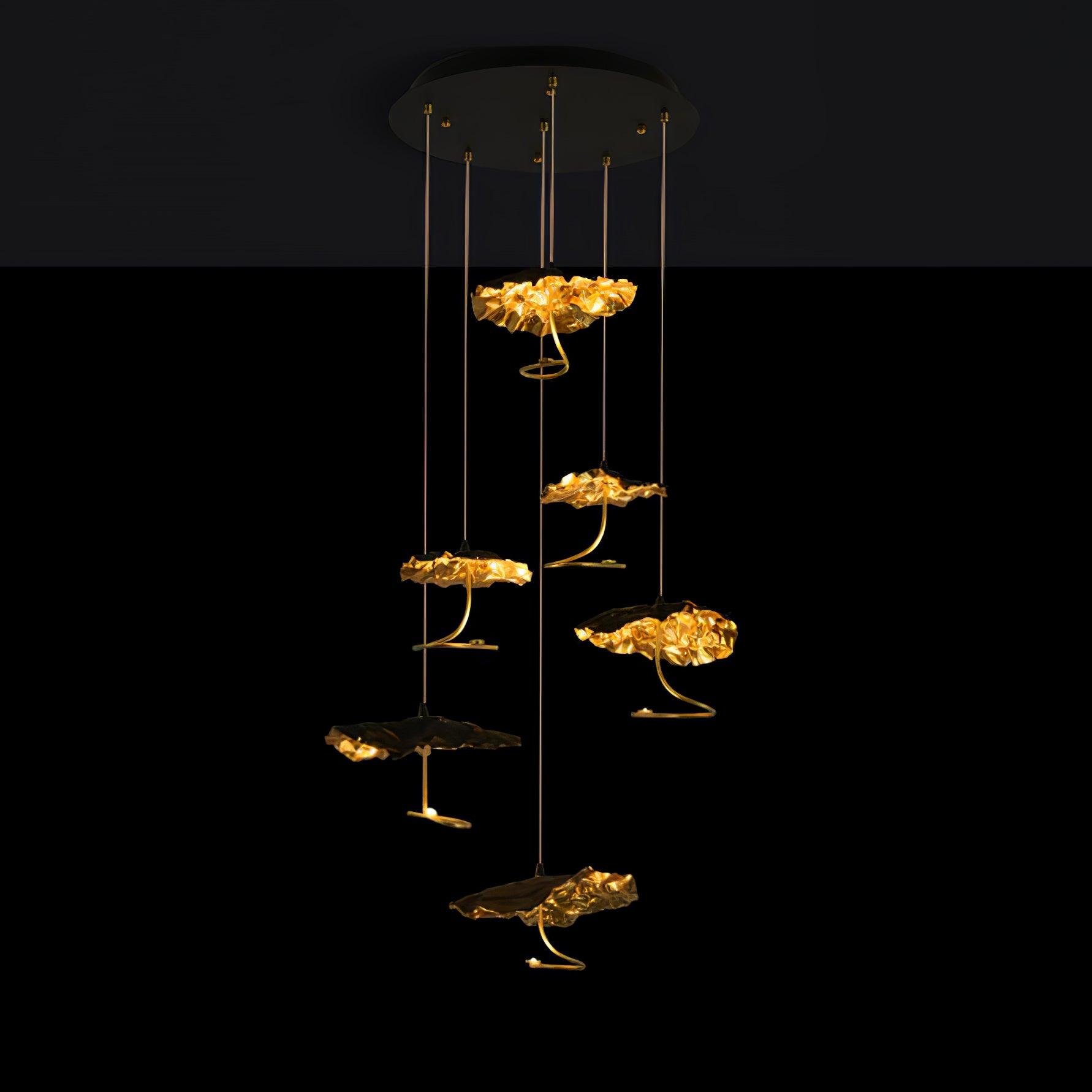 Aureate Cloud Brass Cluster Chandelier-Neutral Decor