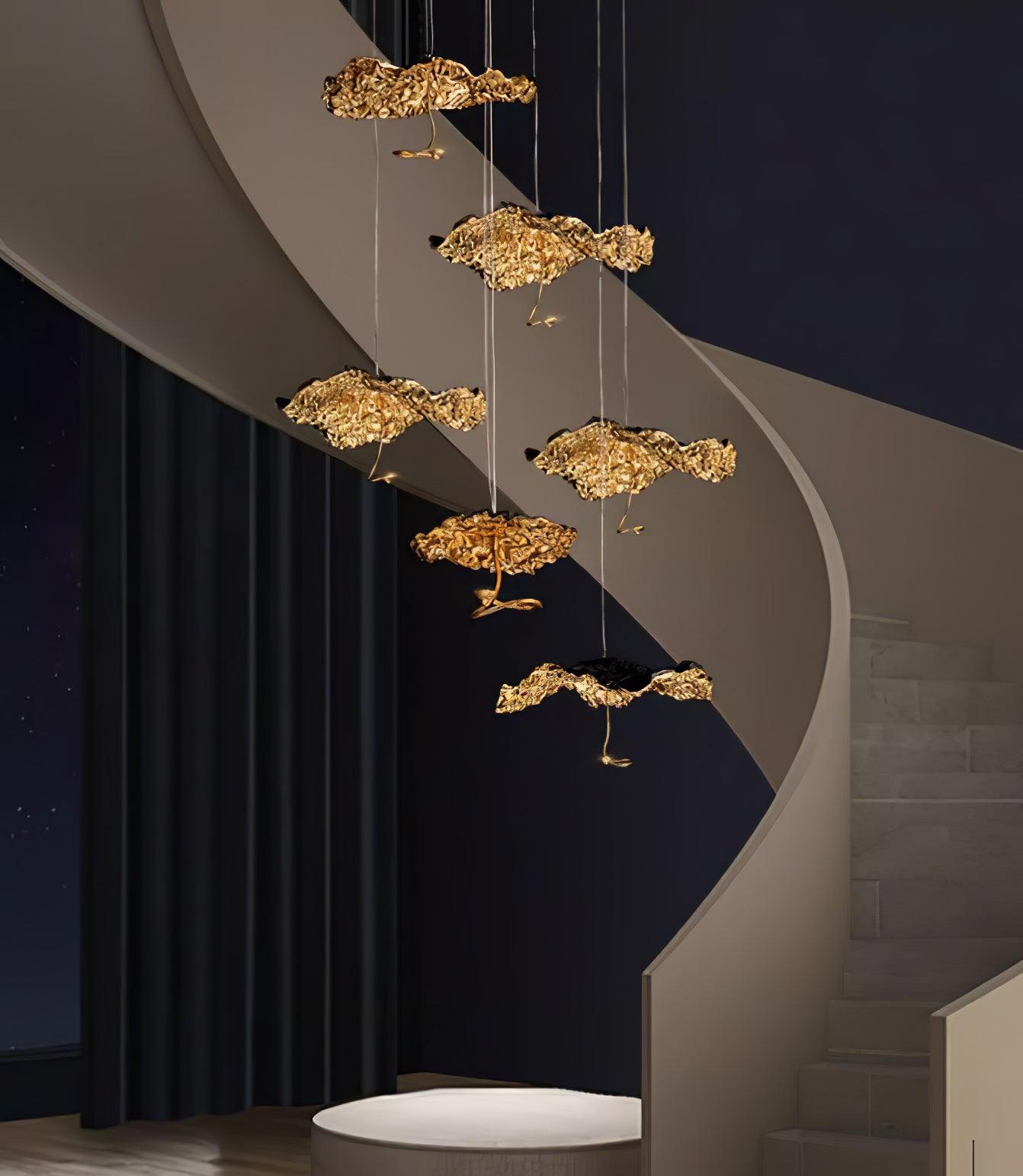 Aureate Cloud Brass Cluster Chandelier-Neutral Decor