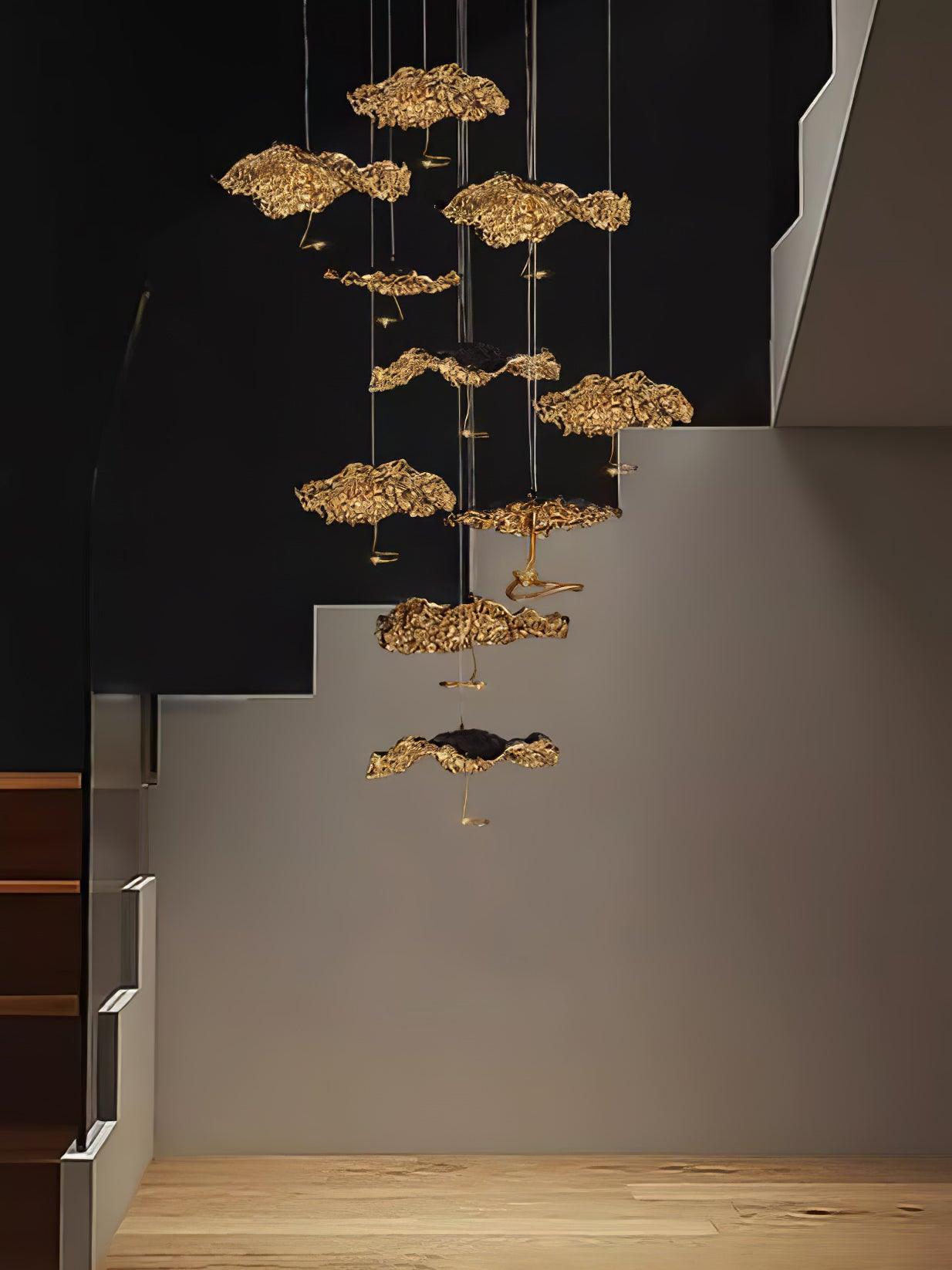 Aureate Cloud Brass Cluster Chandelier-Neutral Decor