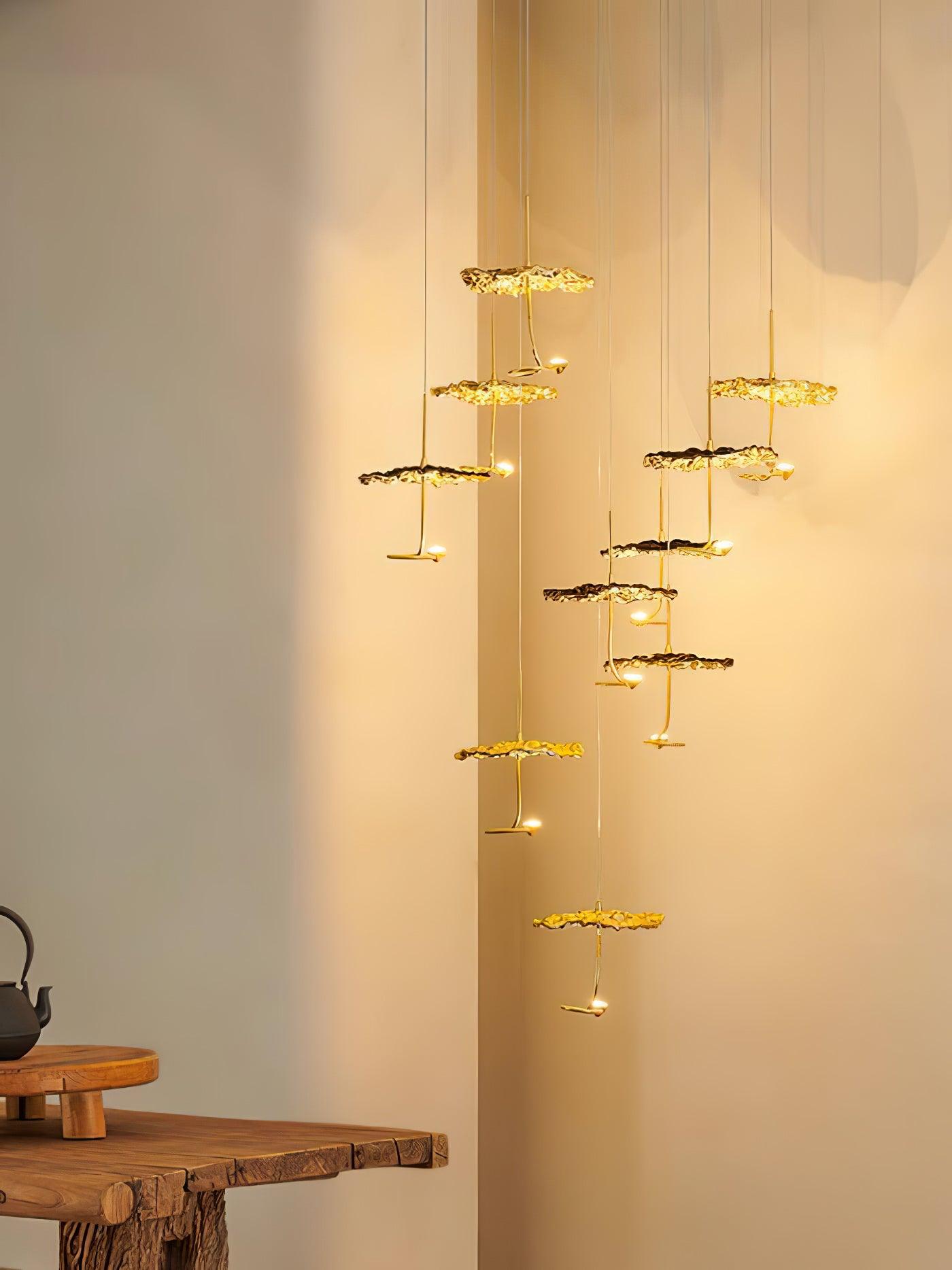 Aureate Cloud Brass Cluster Chandelier-Neutral Decor