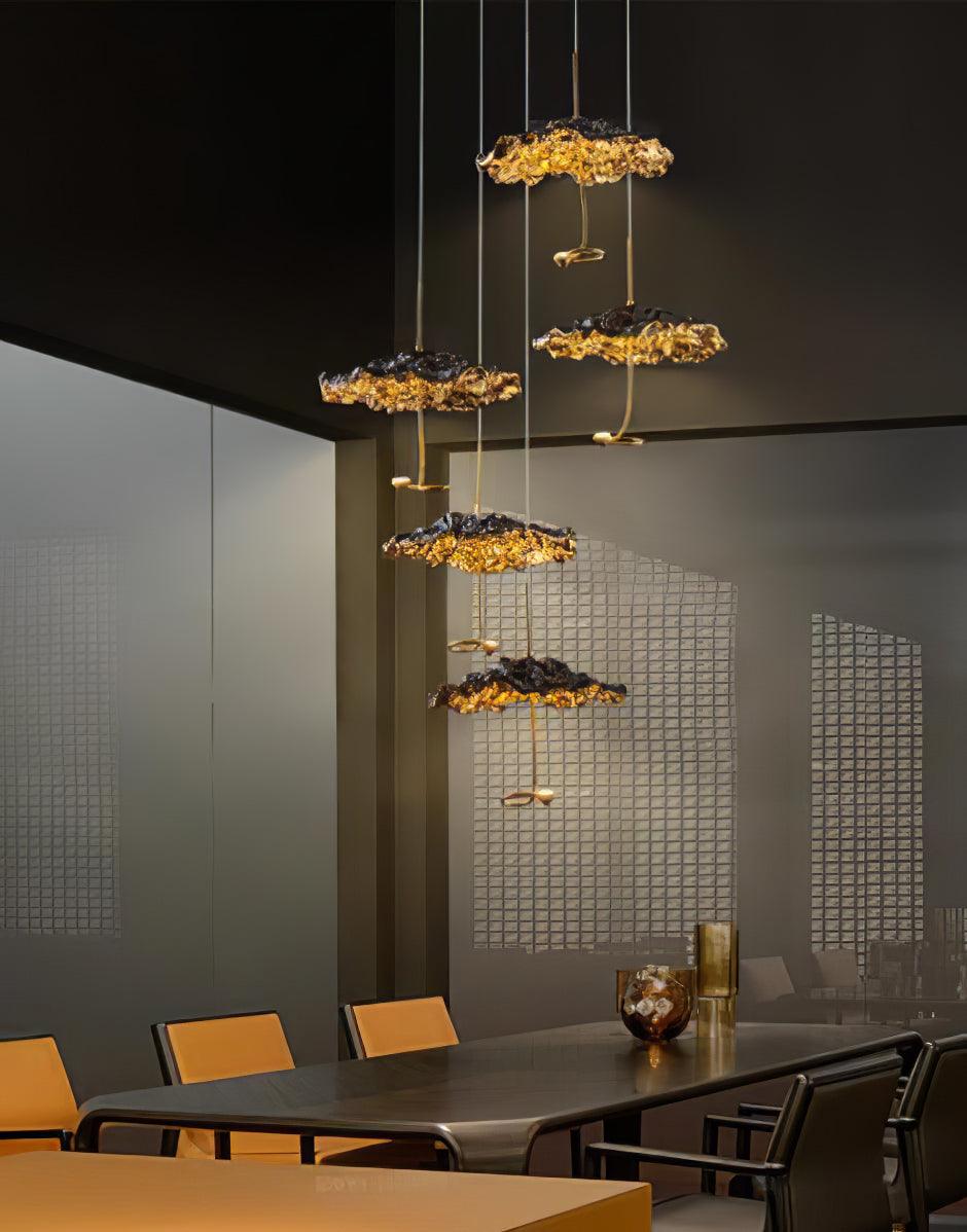 Aureate Cloud Brass Cluster Chandelier-Neutral Decor