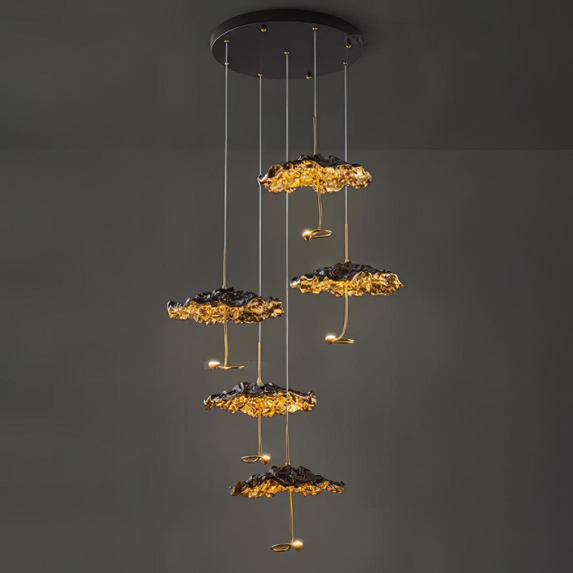 Aureate Cloud Brass Cluster Chandelier-Neutral Decor