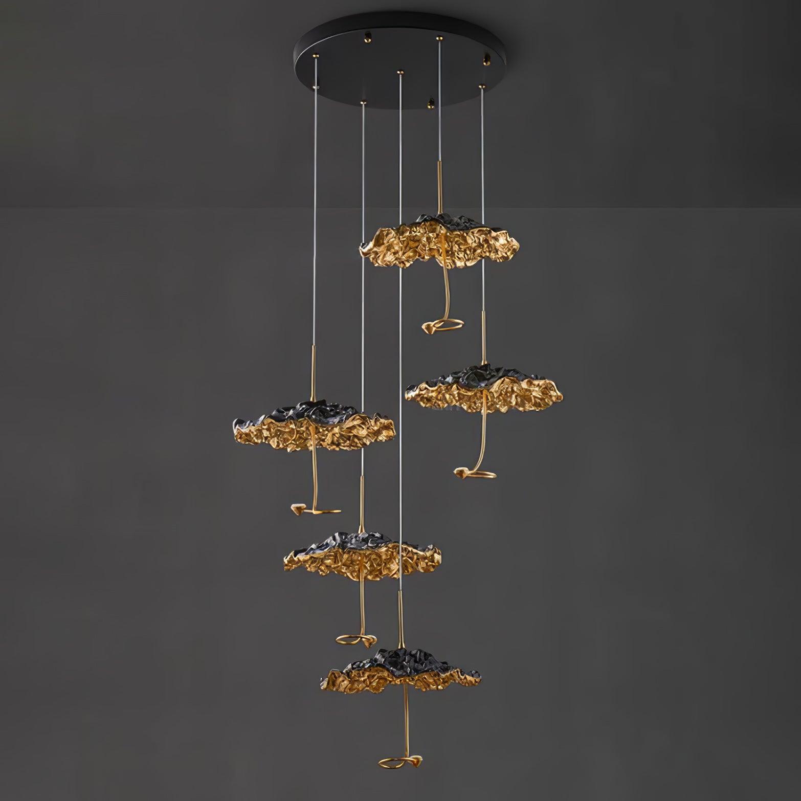 Aureate Cloud Brass Cluster Chandelier-Neutral Decor