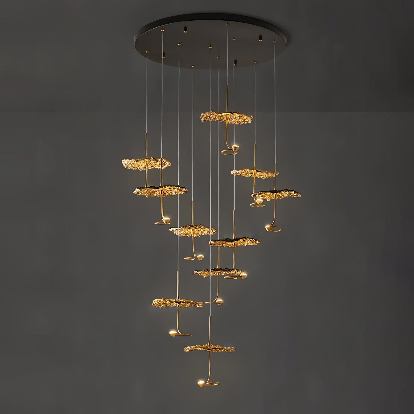 Aureate Cloud Brass Cluster Chandelier-Neutral Decor