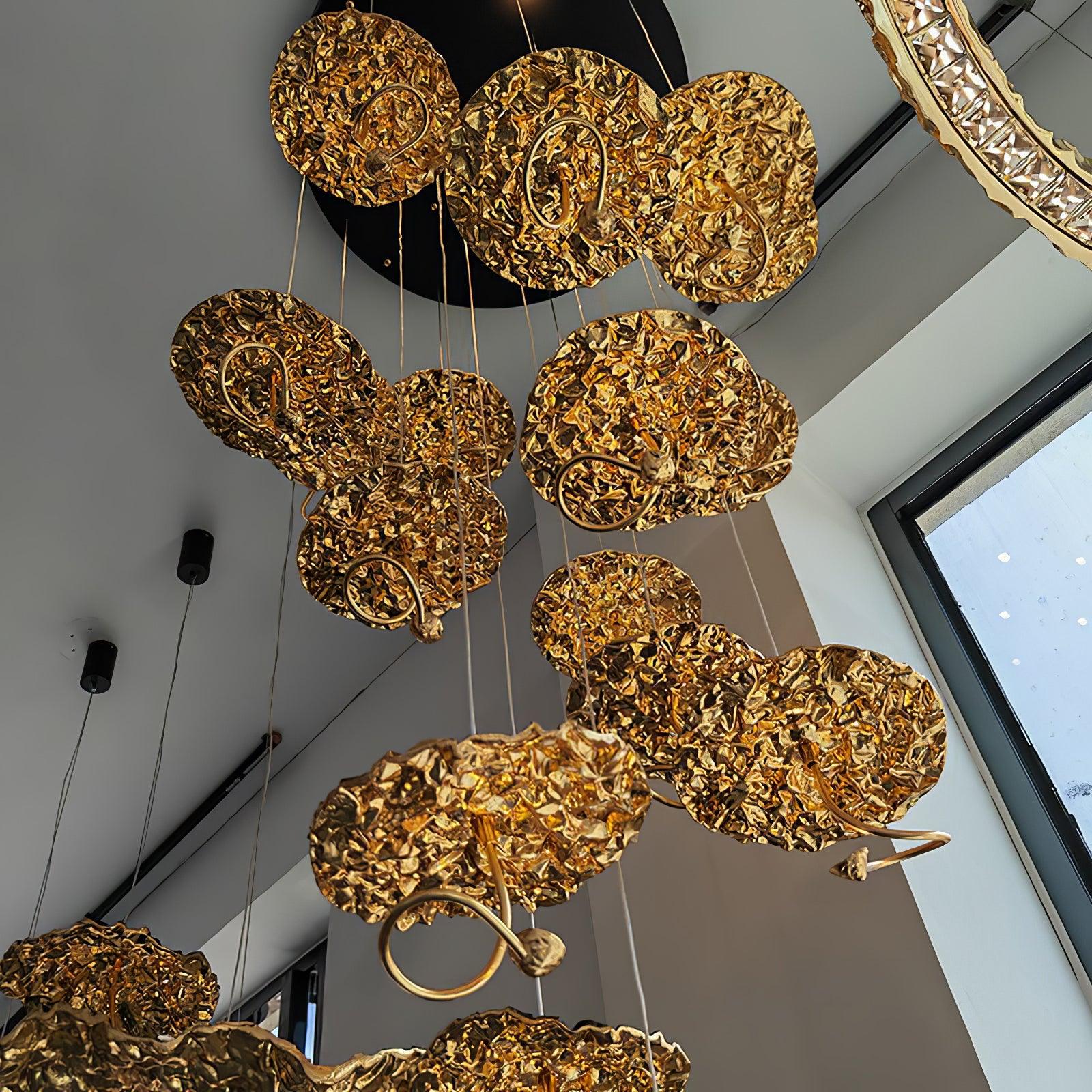 Aureate Cloud Brass Cluster Chandelier-Neutral Decor