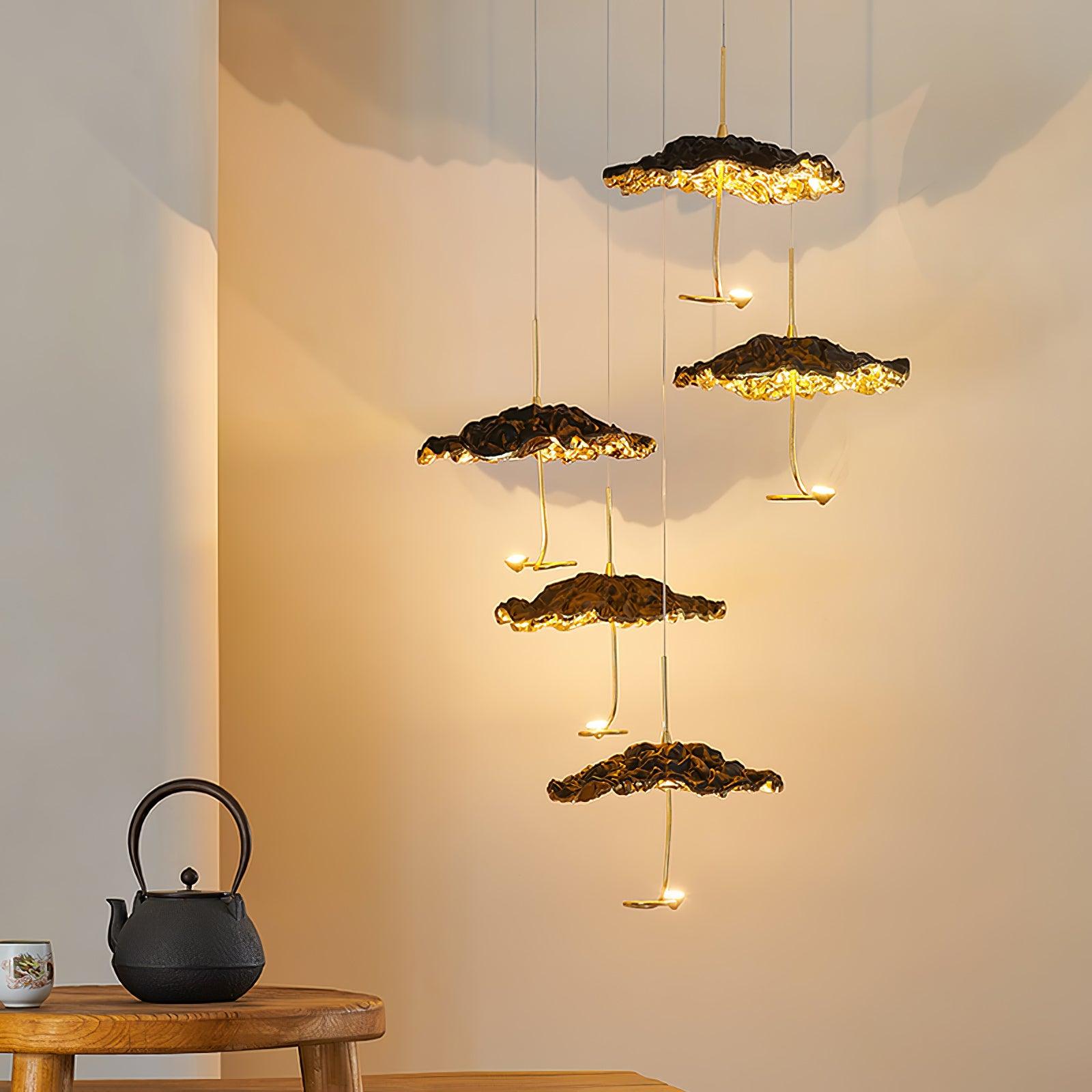 Aureate Cloud Brass Cluster Chandelier-Neutral Decor