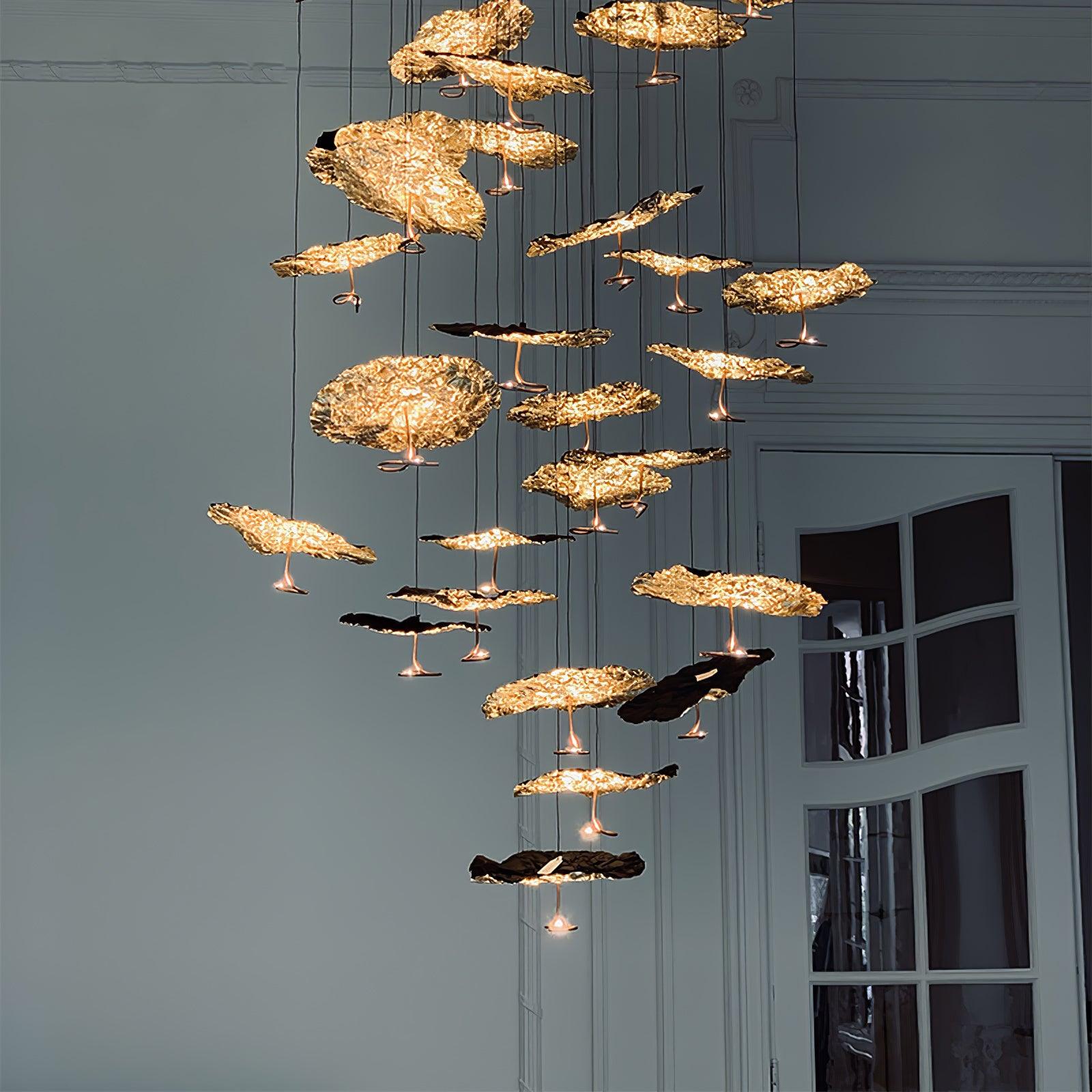 Aureate Cloud Brass Cluster Chandelier-Neutral Decor