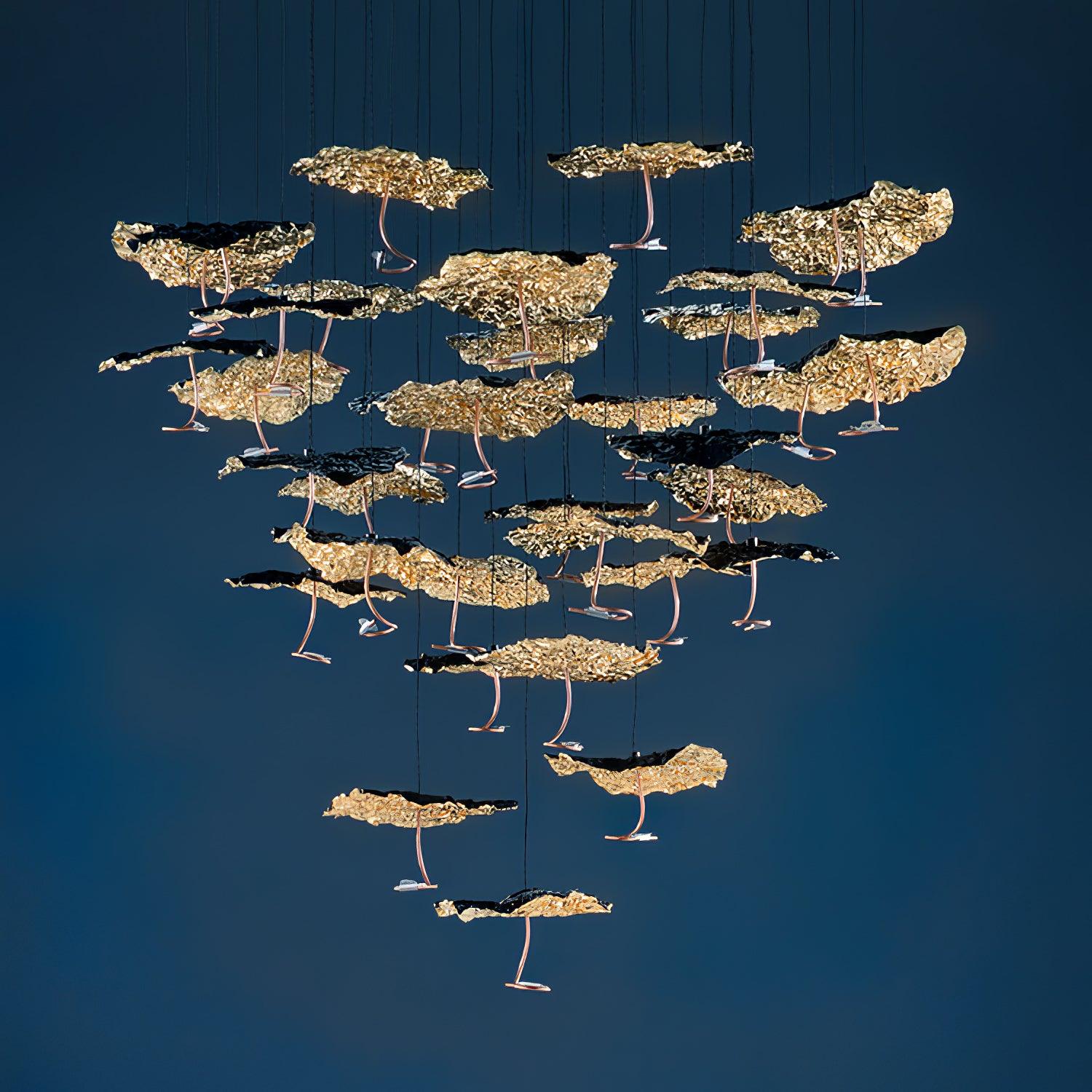 Aureate Cloud Brass Cluster Chandelier-Neutral Decor