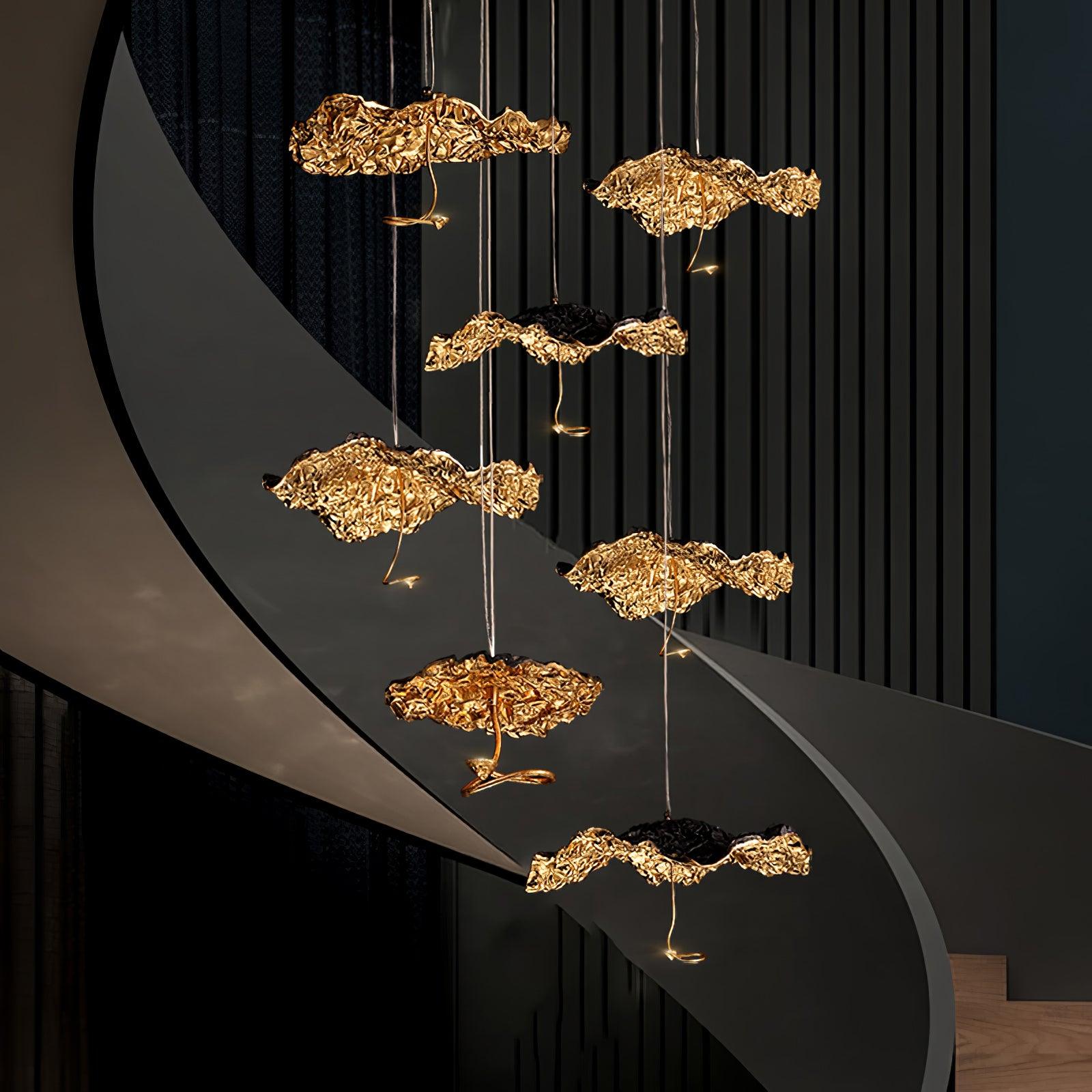 Aureate Cloud Brass Cluster Chandelier-Neutral Decor