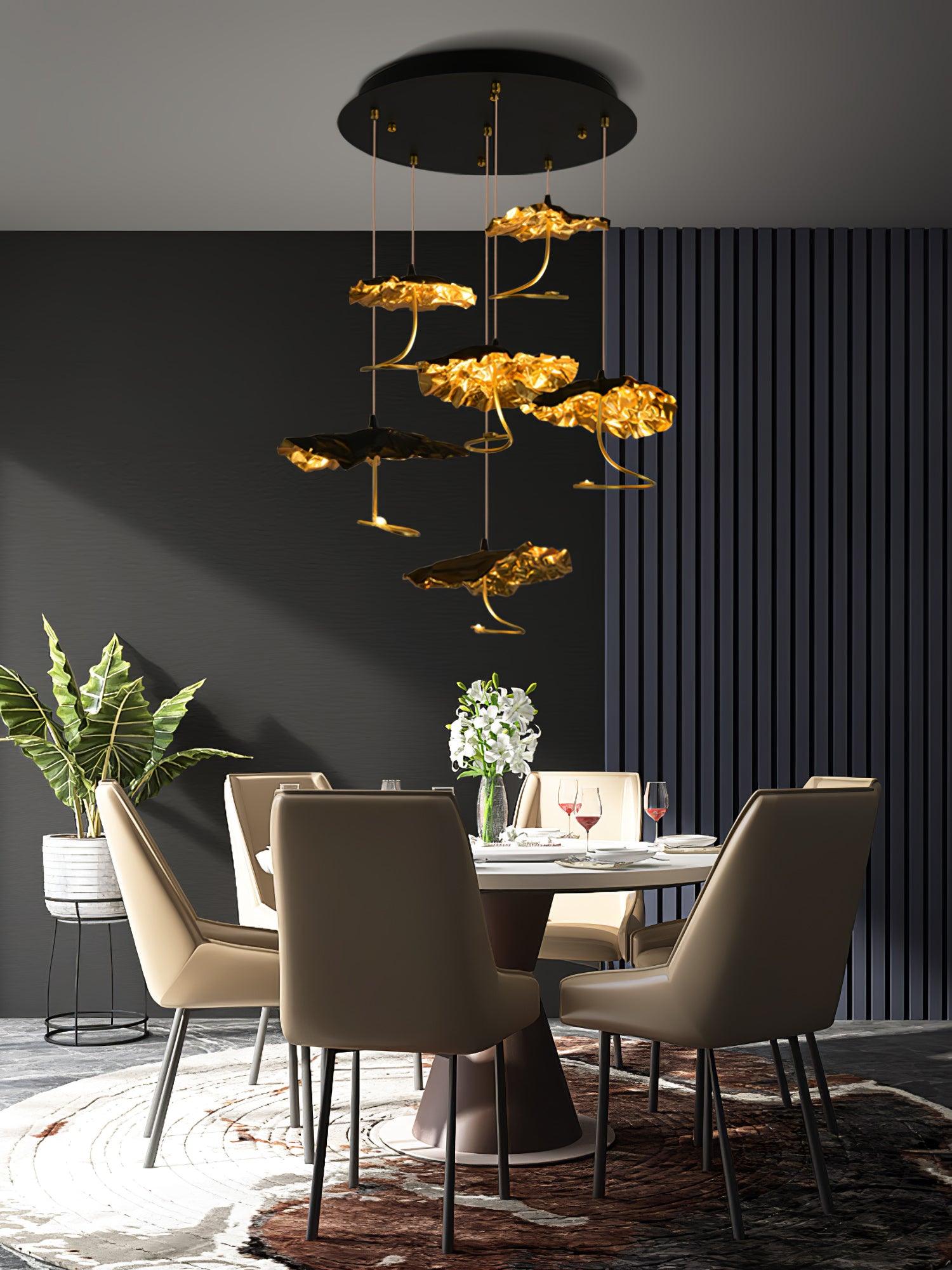 Aureate Cloud Brass Cluster Chandelier-Neutral Decor