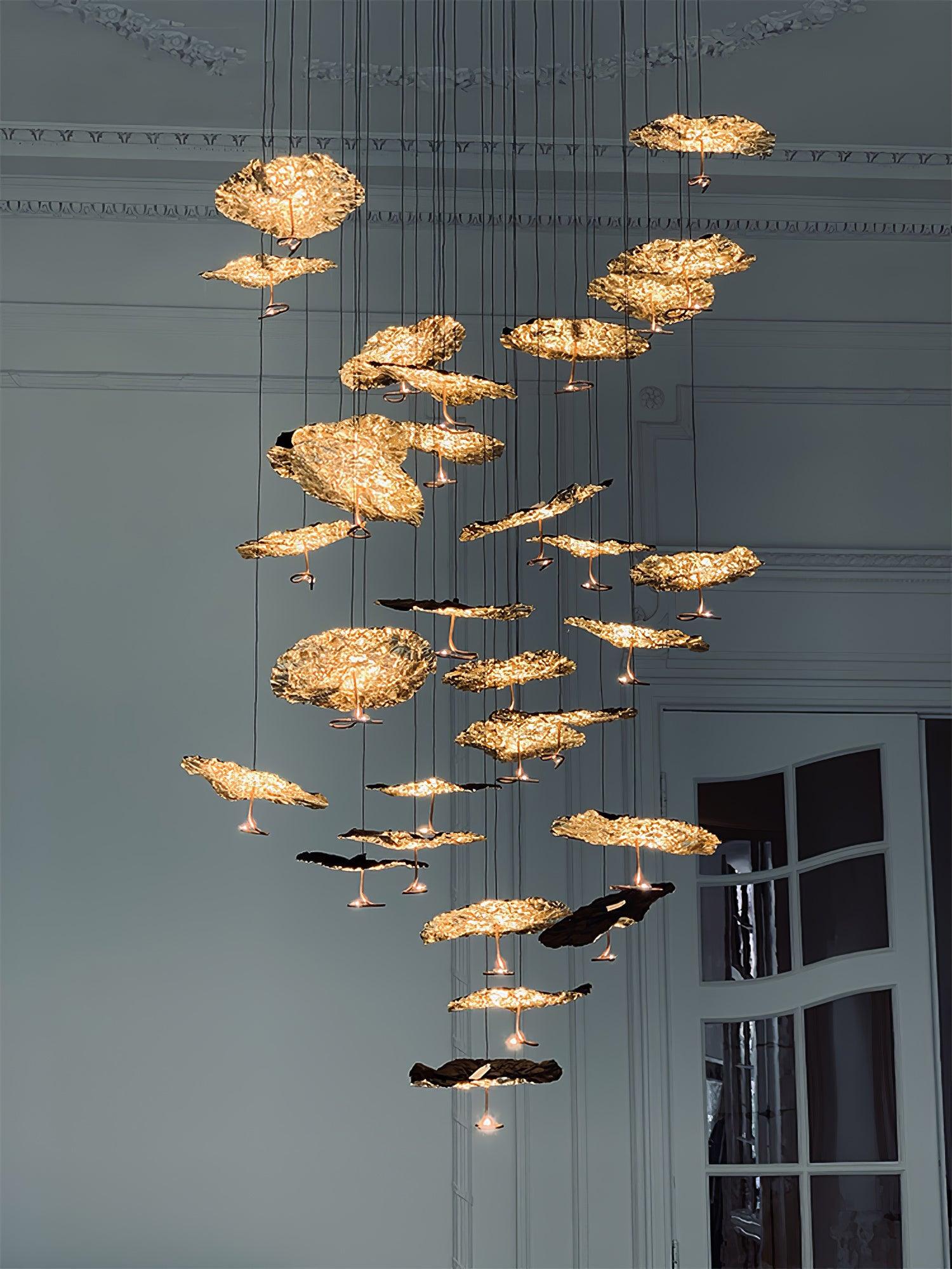 Aureate Cloud Brass Cluster Chandelier-Neutral Decor