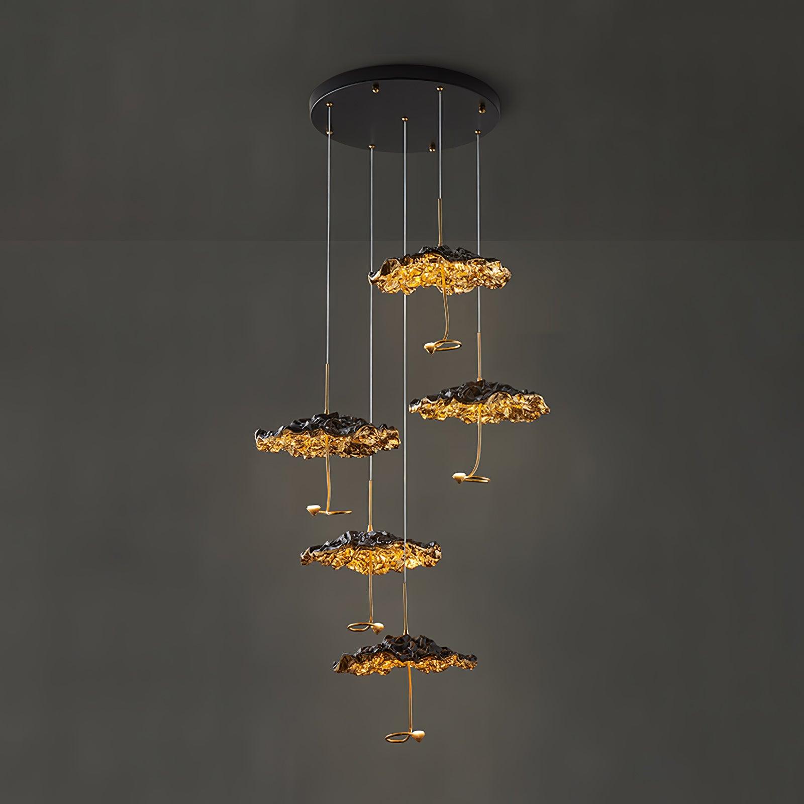 Aureate Cloud Brass Cluster Chandelier-Neutral Decor