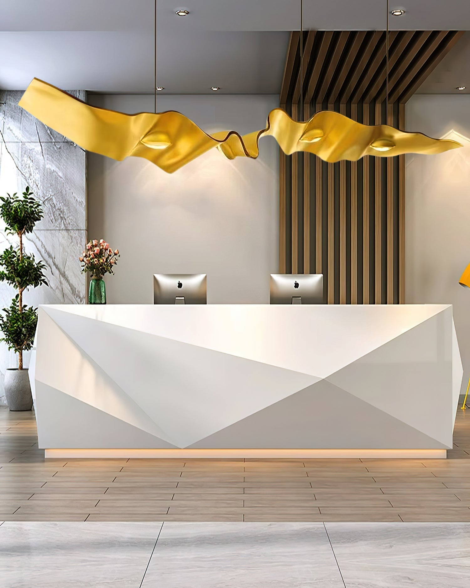 Raelis Gold Ribbon Chandelier-Neutral Decor