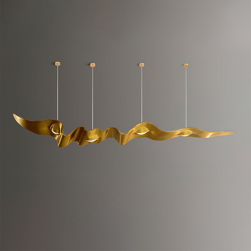 Raelis Gold Ribbon Chandelier-Neutral Decor