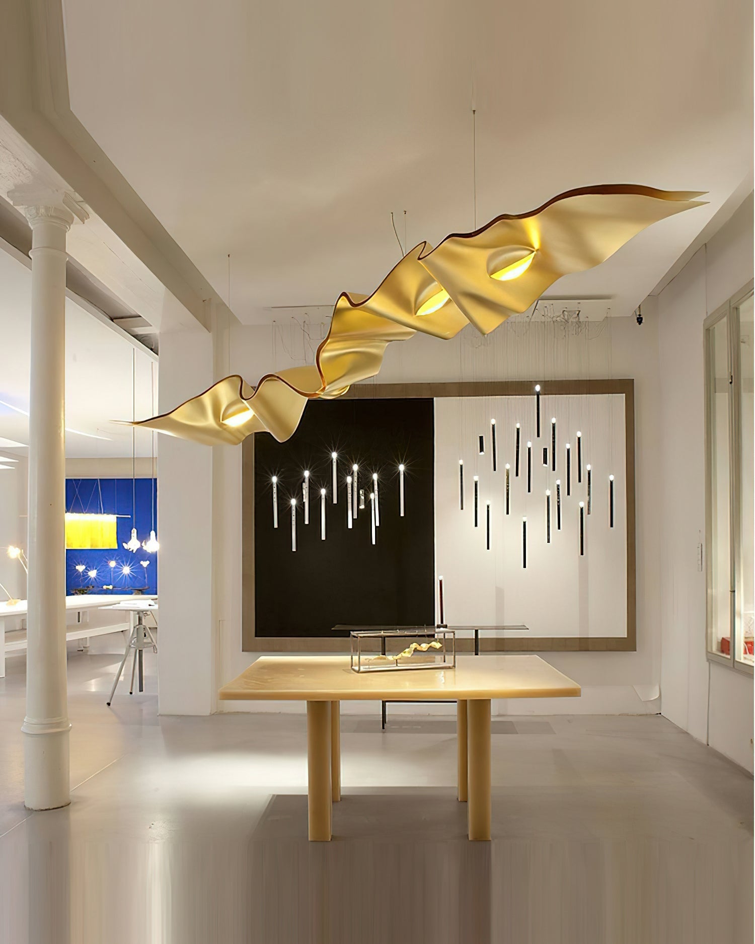 Raelis Gold Ribbon Chandelier-Neutral Decor