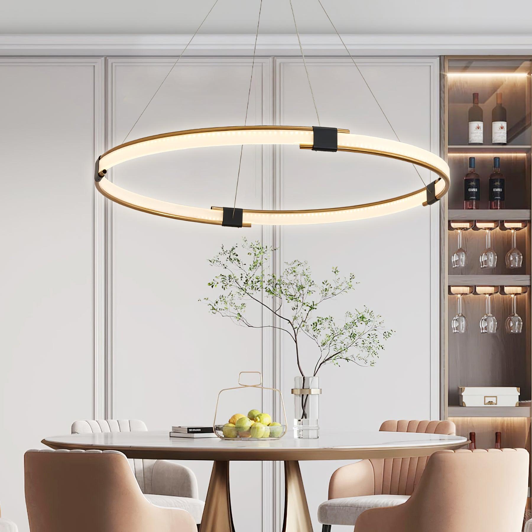 Lavi Chandelier Gold Ring LED Halo Modern-Neutral Decor