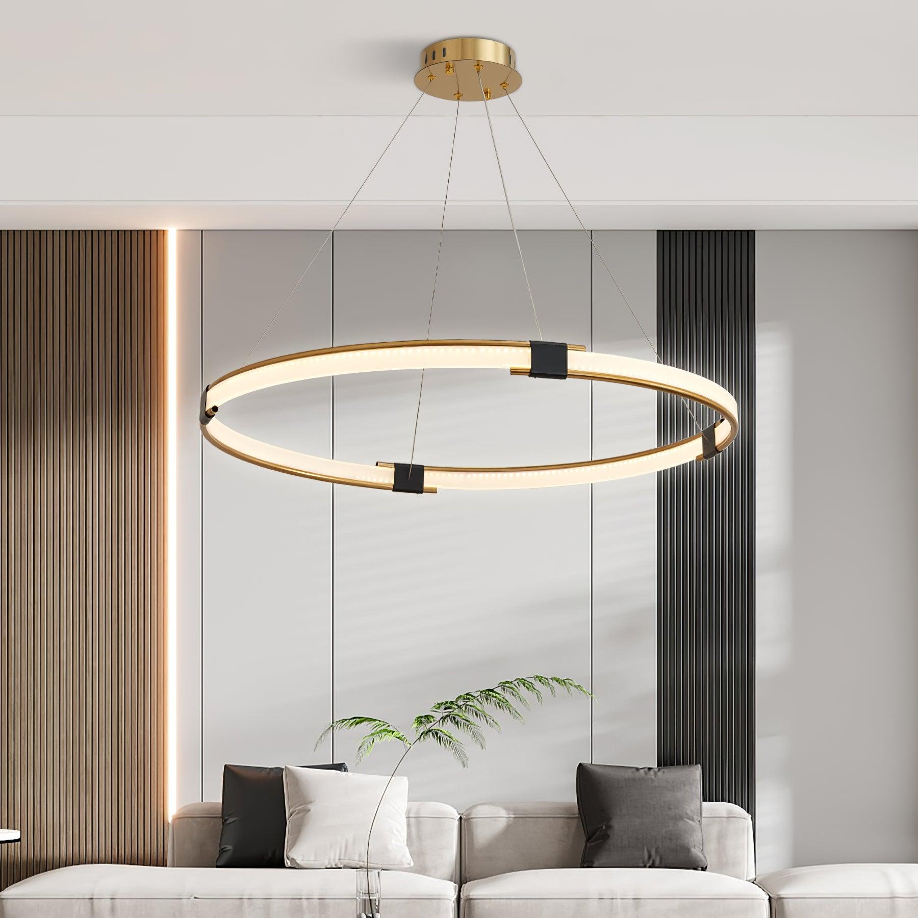 Lavi Chandelier Gold Ring LED Halo Modern-Neutral Decor