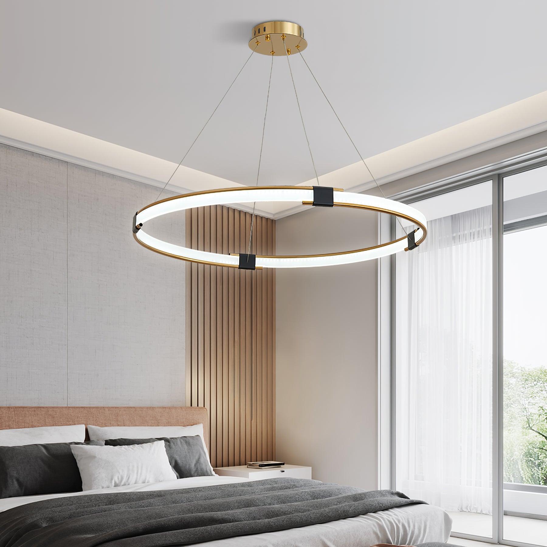 Lavi Chandelier Gold Ring LED Halo Modern-Neutral Decor