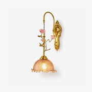 Gold Rose Wall Sconce-Neutral Decor