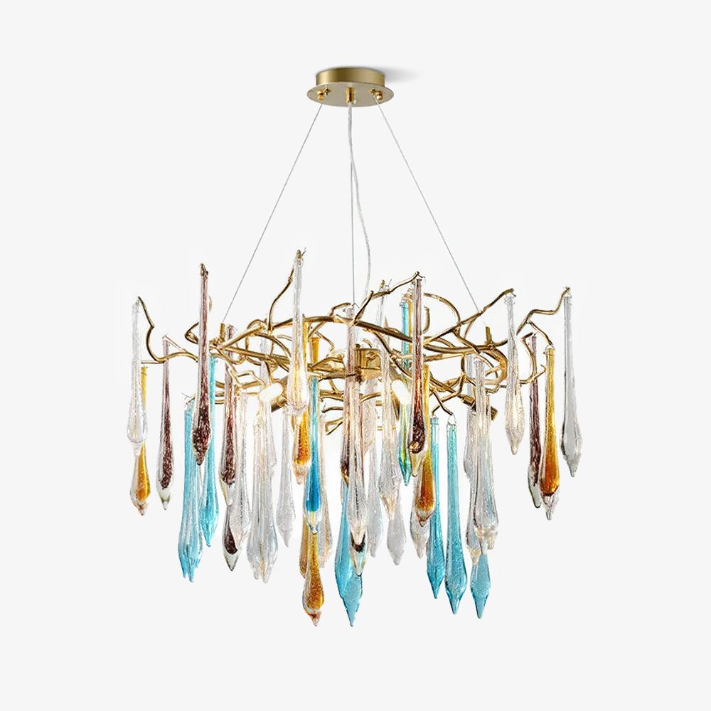 Krashen Chandelier Teardrop Glass Luxe-Neutral Decor