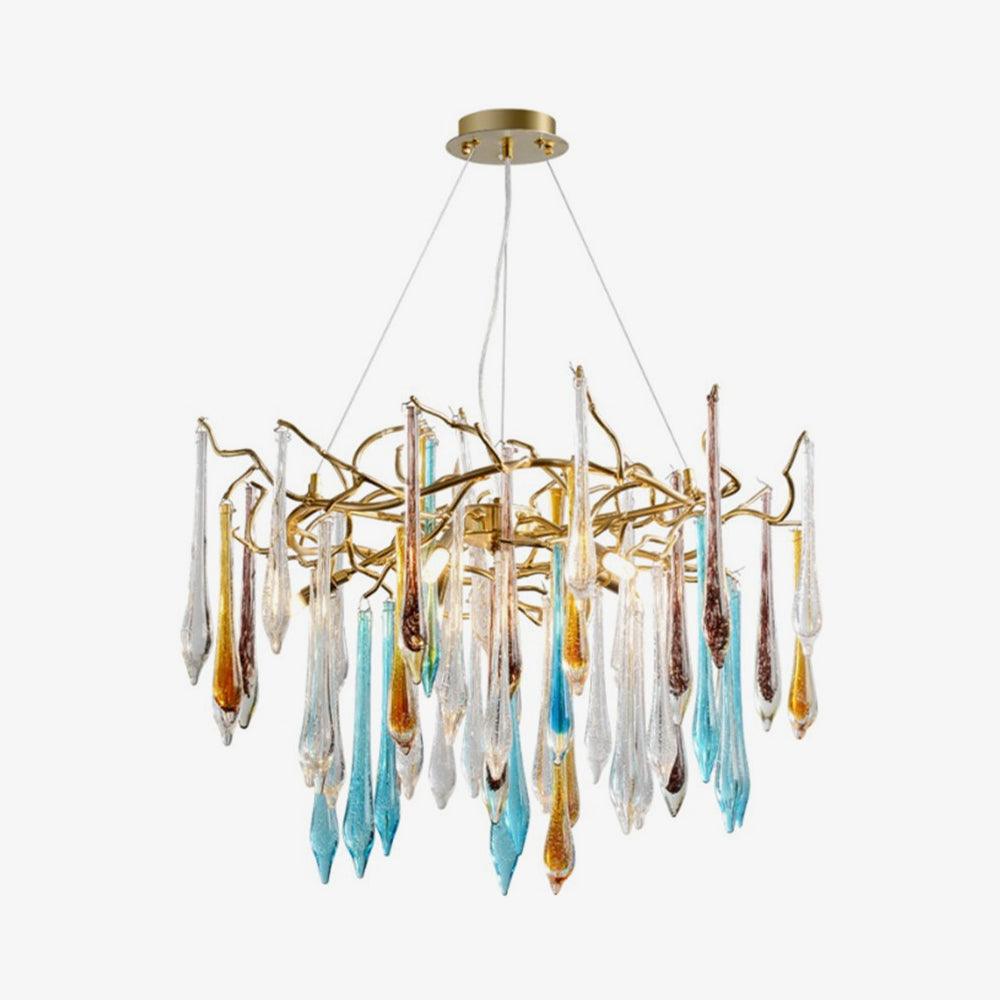 Krashen Chandelier Teardrop Glass Luxe-Neutral Decor