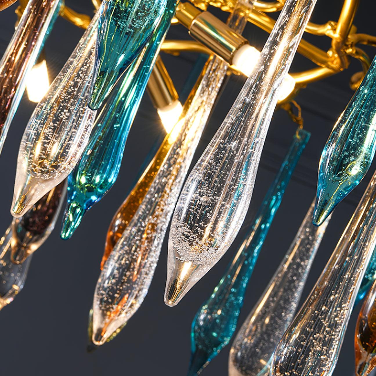 Krashen Chandelier Teardrop Glass Luxe-Neutral Decor