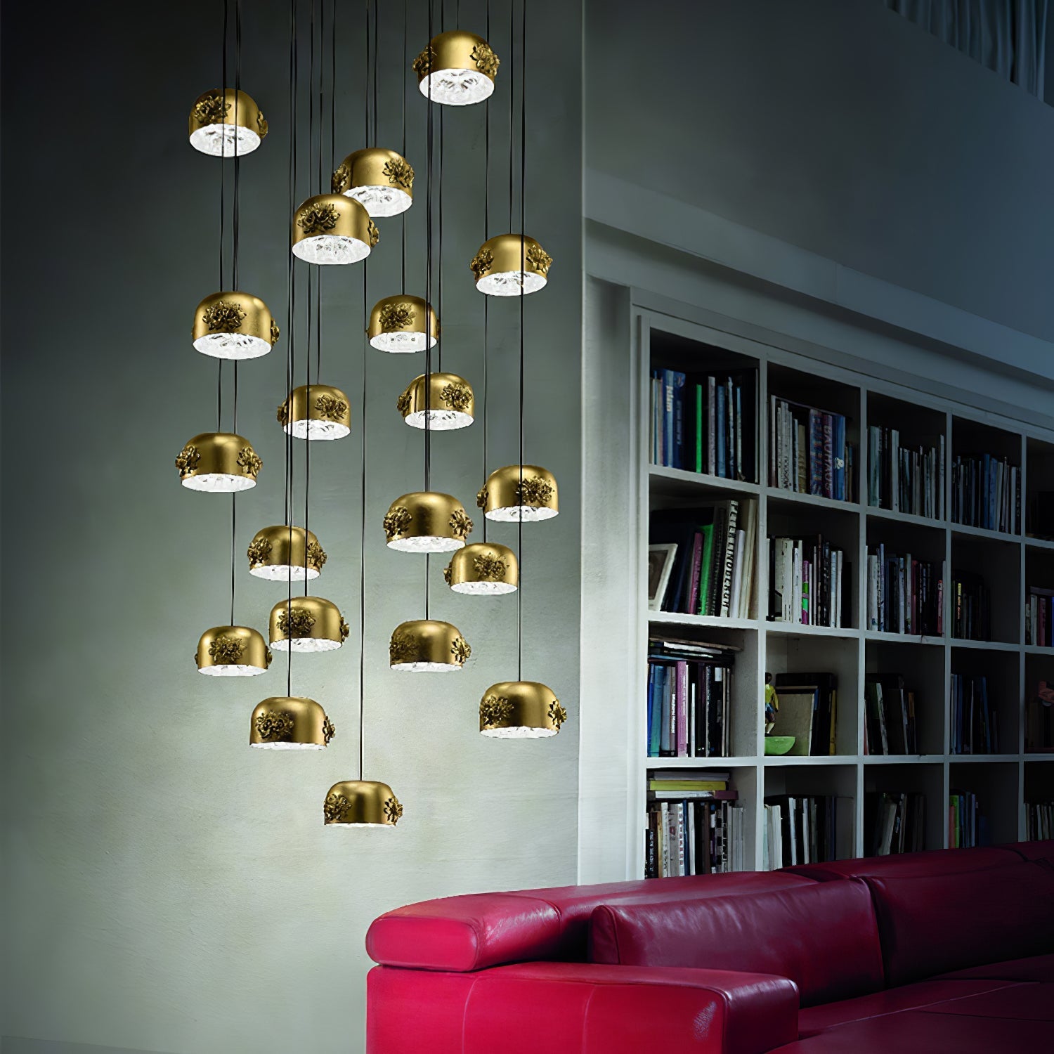Zesolila Traditional Art Gold Pendant Light-Neutral Decor
