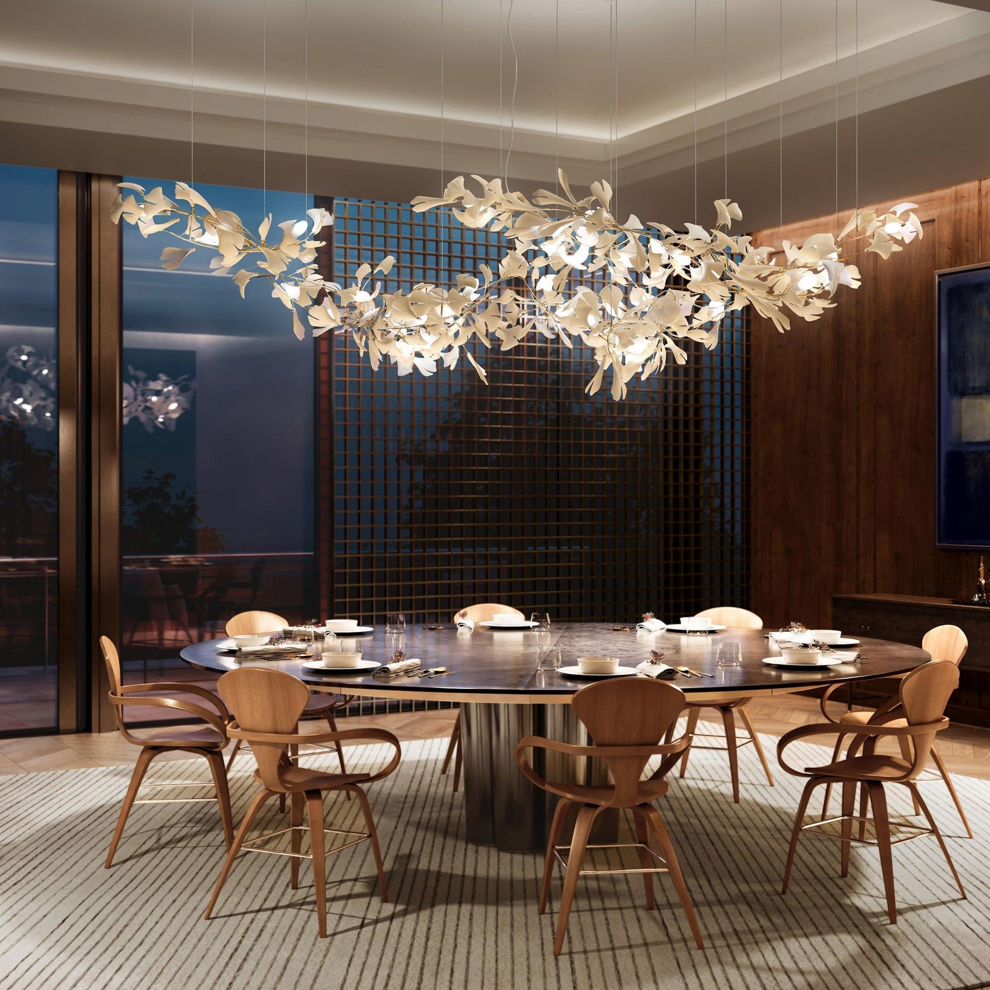 Barvel Leaves Combination Gingko Ceramics Chandeliers-Neutral Decor