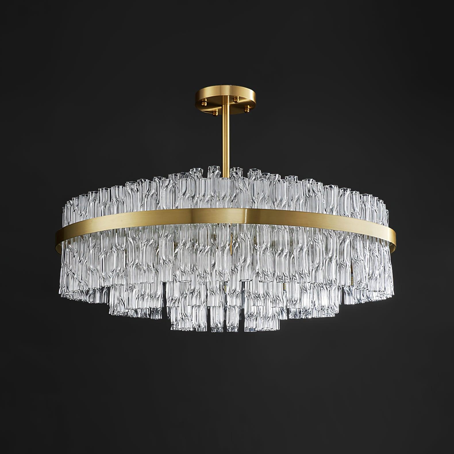 Lustra Chandelier Gold Clear Rod Elegant-Neutral Decor