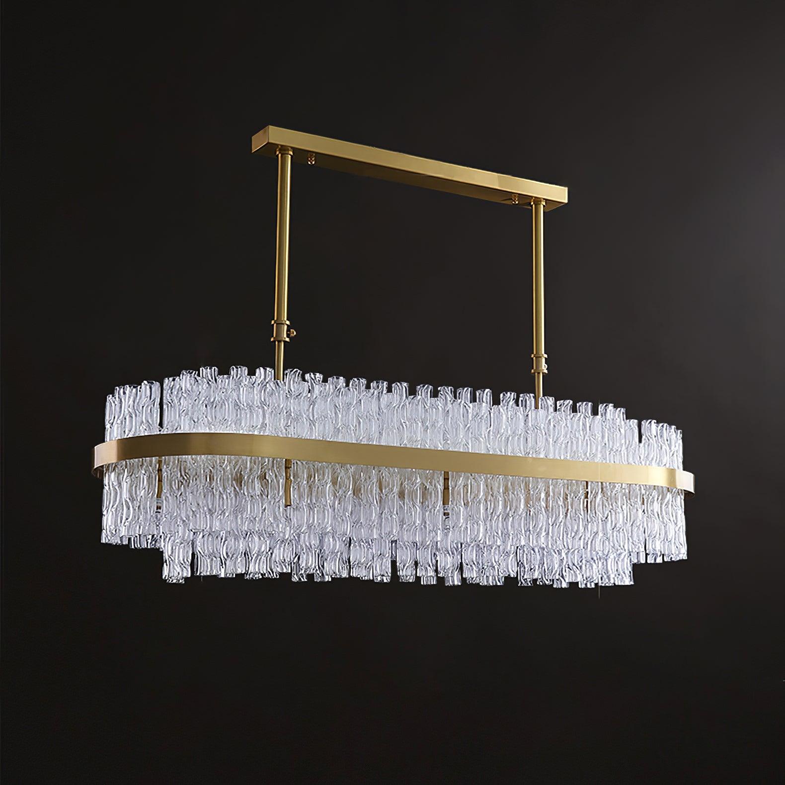 Lustra Chandelier Gold Clear Rod Elegant-Neutral Decor