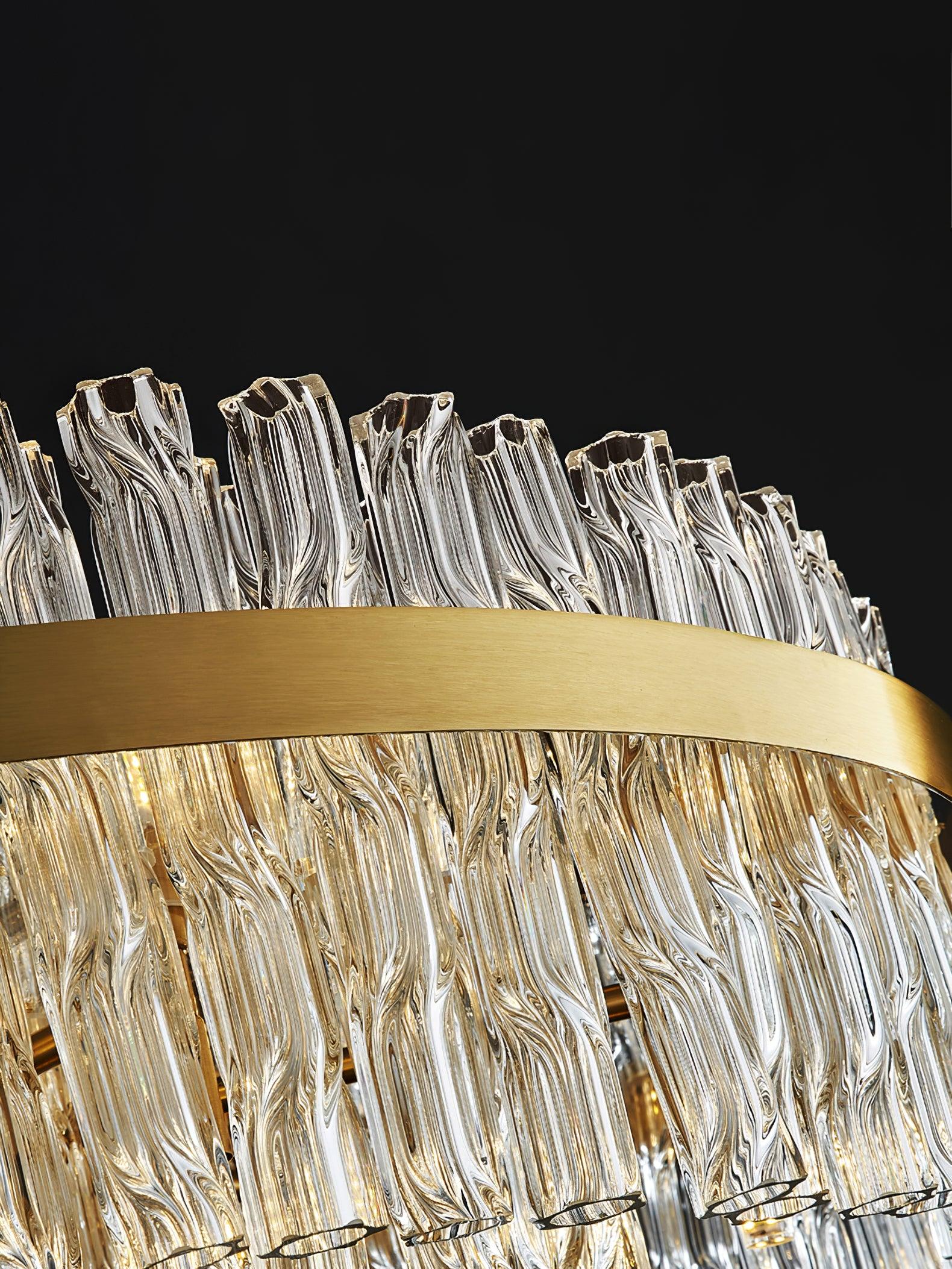 Lustra Chandelier Gold Clear Rod Elegant-Neutral Decor