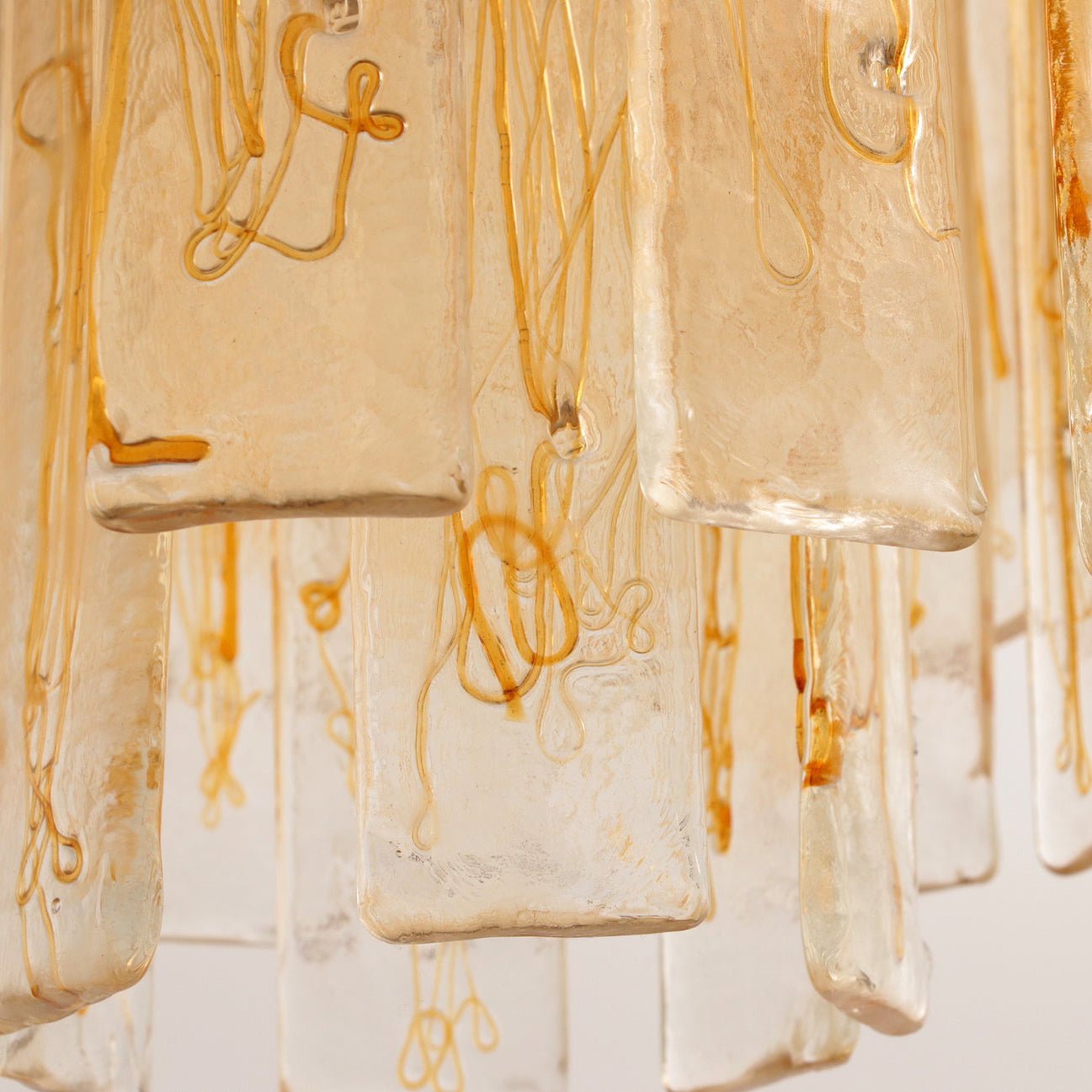 Aurora Chandelier Golden Amber Glass Layered Geometric Luxury-Neutral Decor