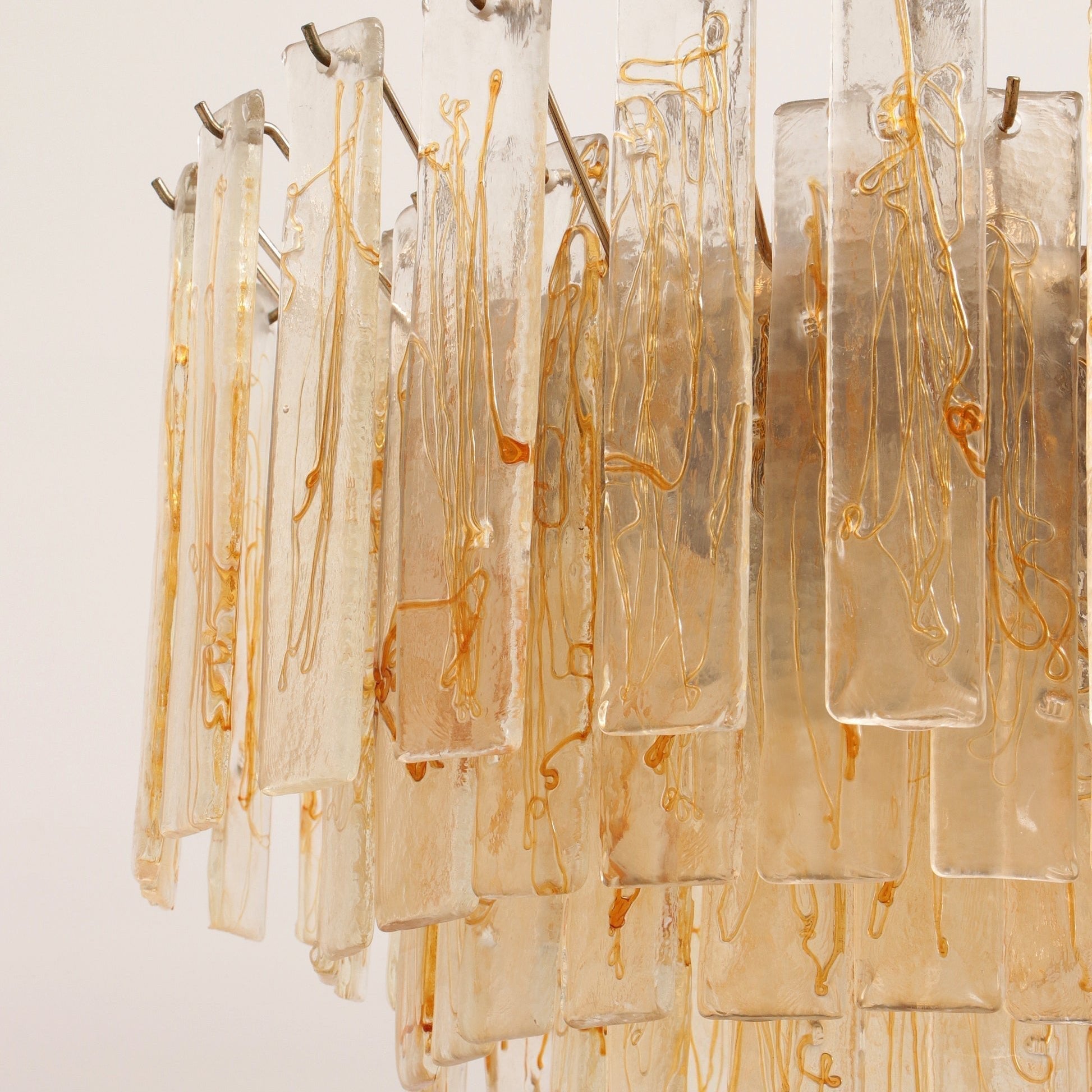 Aurora Chandelier Golden Amber Glass Layered Geometric Luxury-Neutral Decor
