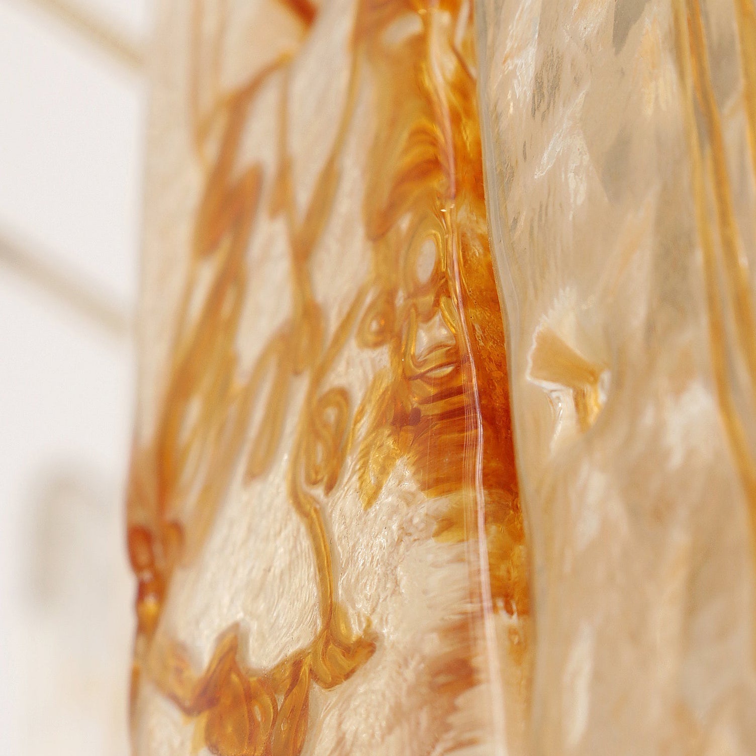 Aurora Chandelier Golden Amber Glass Layered Geometric Luxury-Neutral Decor