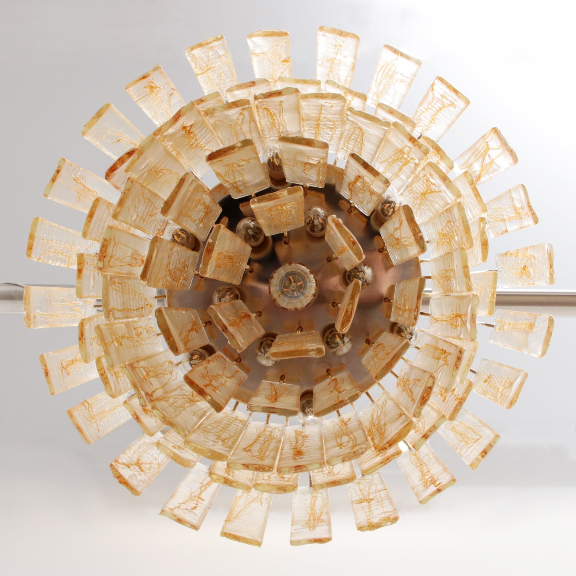 Aurora Chandelier Golden Amber Glass Layered Geometric Luxury-Neutral Decor
