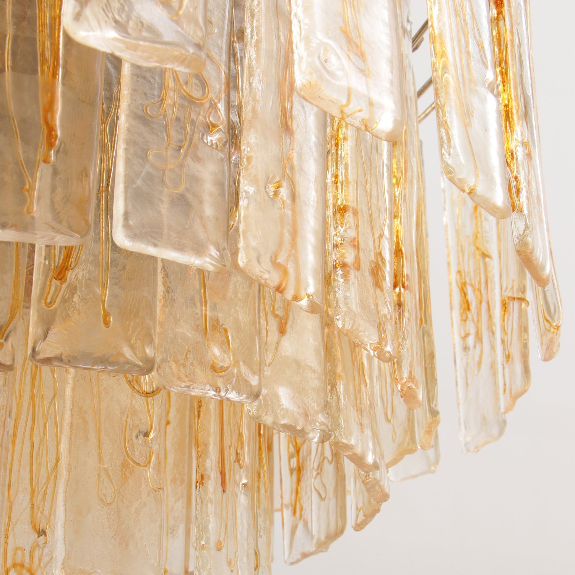 Aurora Chandelier Golden Amber Glass Layered Geometric Luxury-Neutral Decor