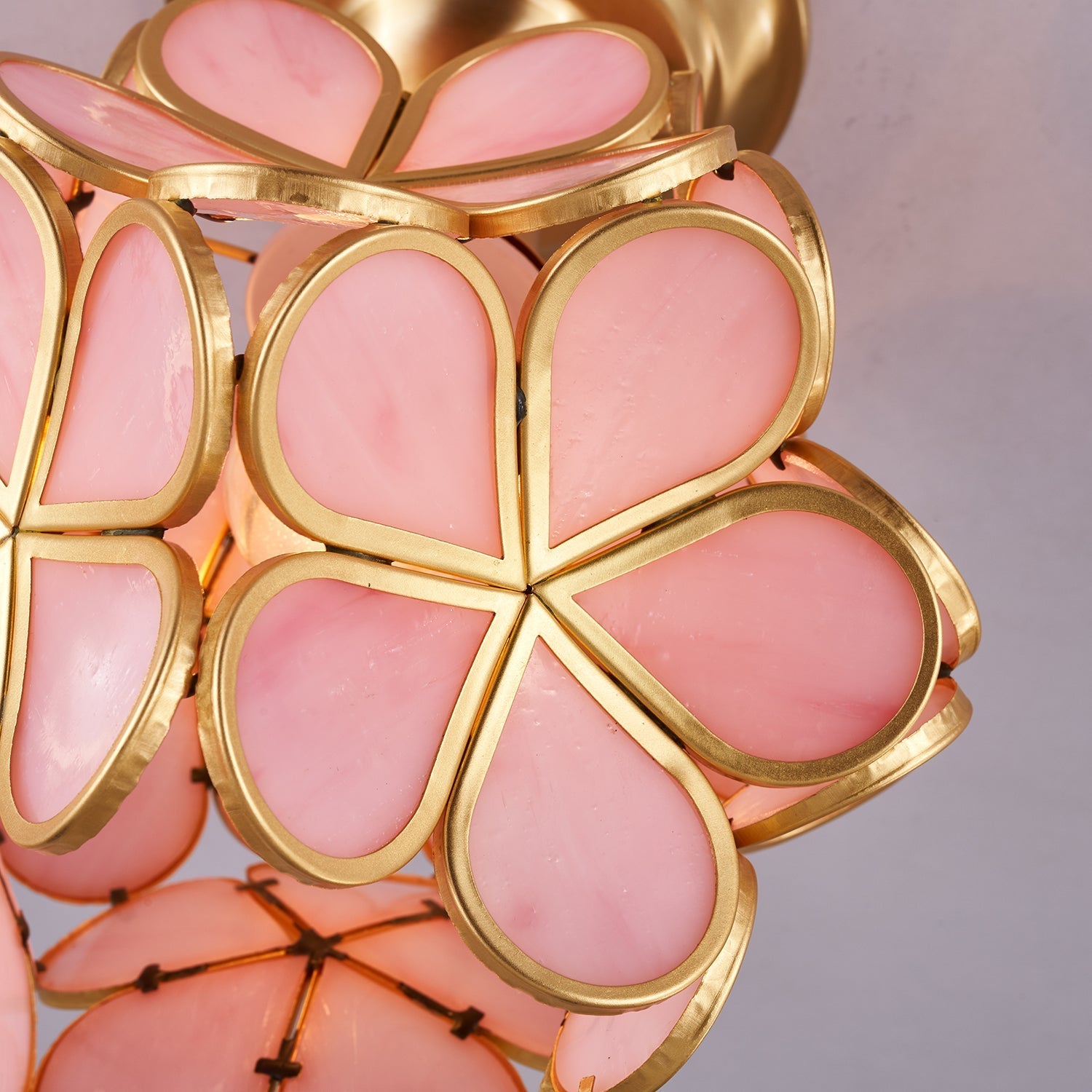 Ullaeiel Postmodern Luxury Bloom Golden Glass Ceiling Light-Neutral Decor