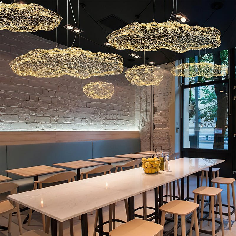 Golden Cloud Weave Pendant Light-Neutral Decor