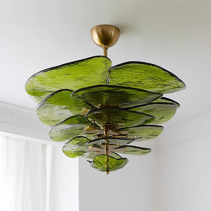 Crivs Chandelier Gold Murano Glass Petal Luxury-Neutral Decor