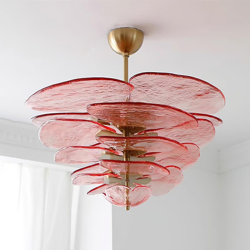Crivs Chandelier Gold Murano Glass Petal Luxury-Neutral Decor