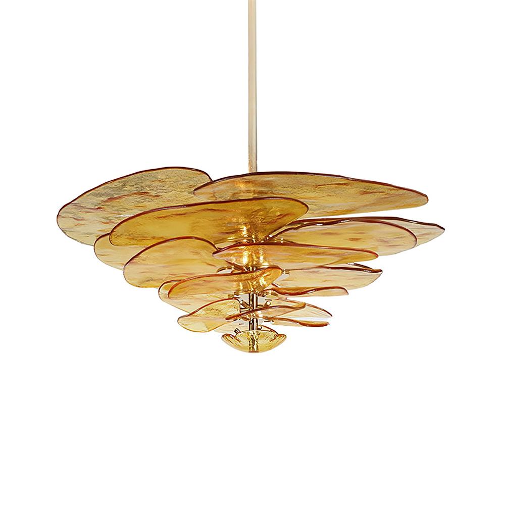 Crivs Chandelier Gold Murano Glass Petal Luxury-Neutral Decor