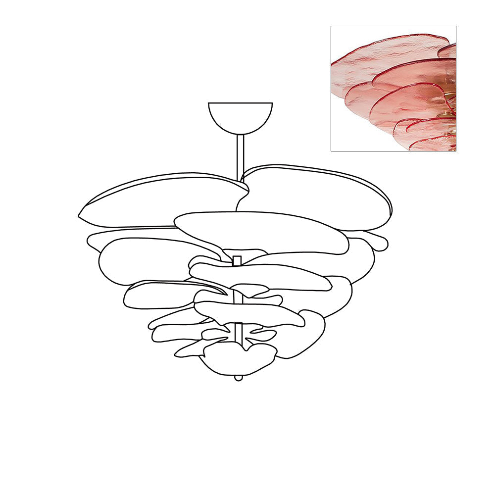 Crivs Chandelier Gold Murano Glass Petal Luxury-Neutral Decor