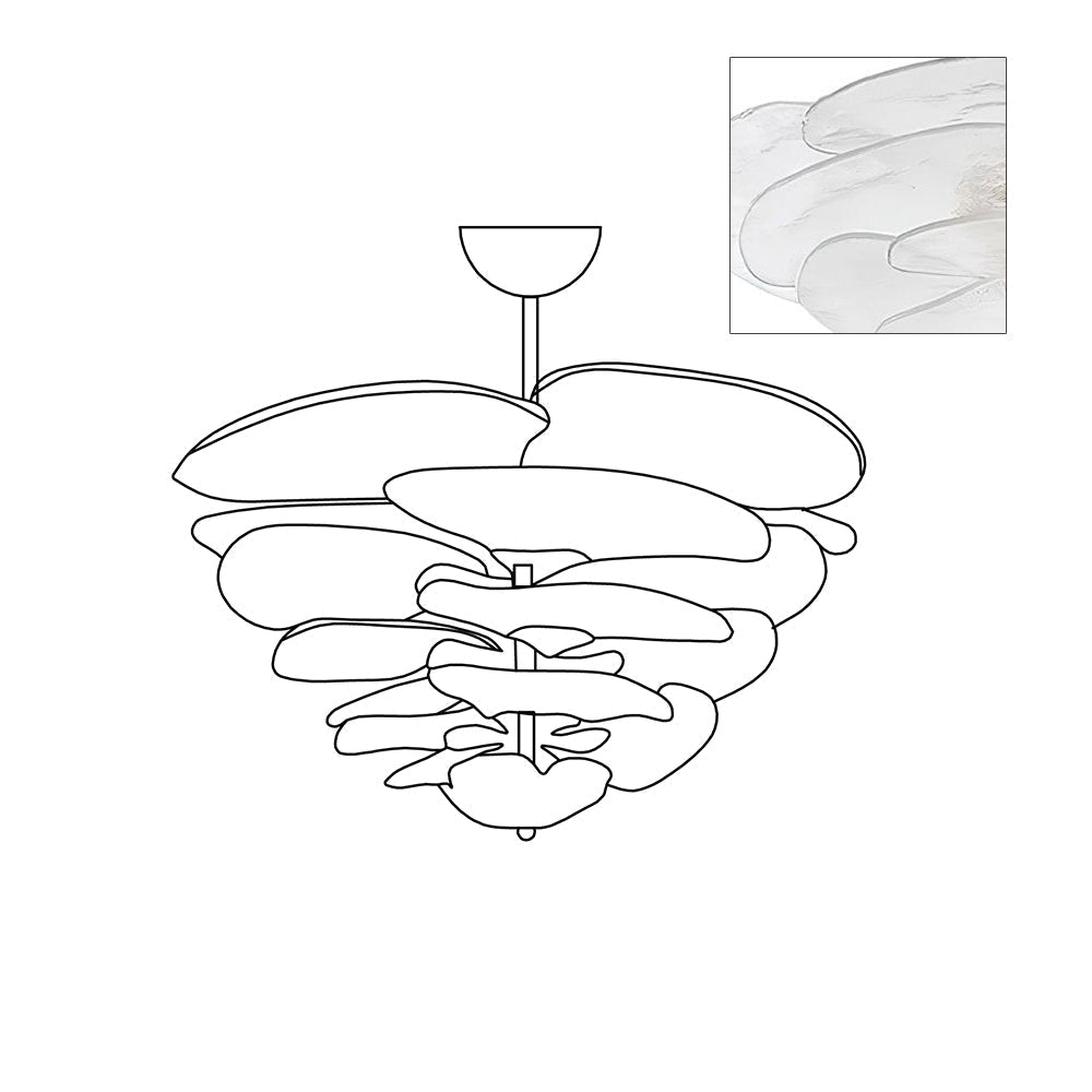 Crivs Chandelier Gold Murano Glass Petal Luxury-Neutral Decor