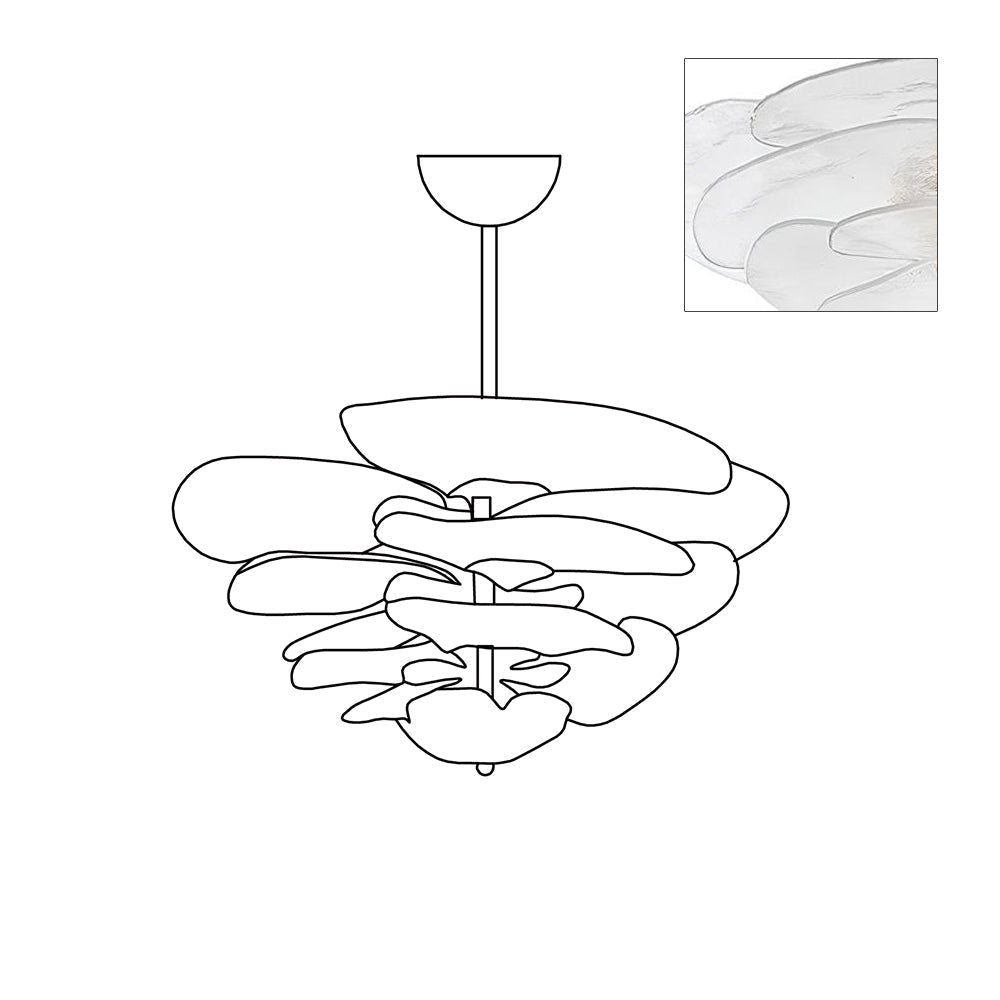 Crivs Chandelier Gold Murano Glass Petal Luxury-Neutral Decor
